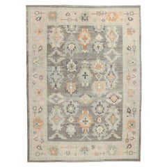 New Modern Blue-Gray Turkish Oushak Rug, 10
03 x 14
00