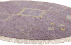New Modern Boho Amethyst Mirage Round Moroccan Rug, 07'11 x 07'10