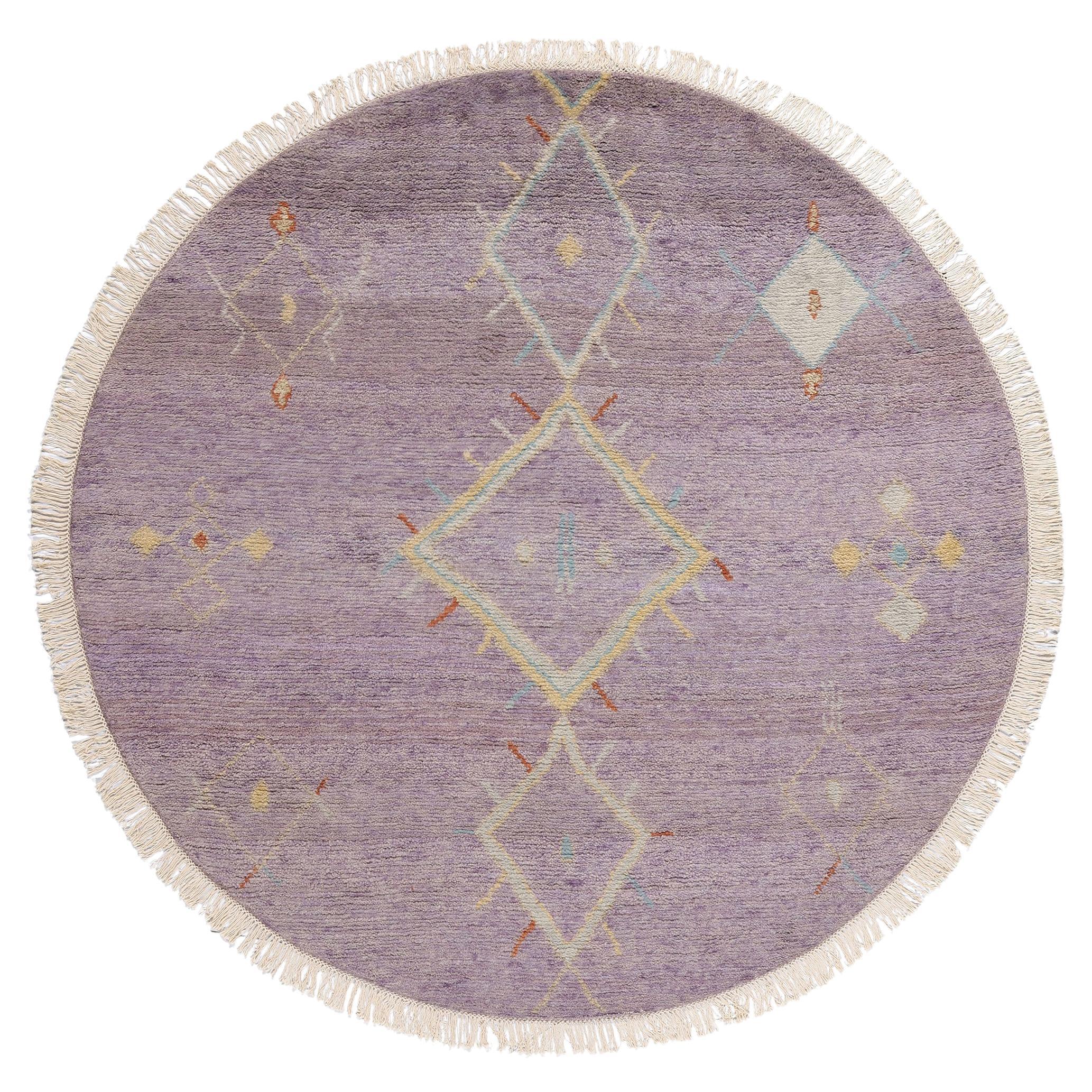 Nueva Alfombra Marroquí Moderna Boho Amatista Mirage Redonda, 07'11 x 07'10