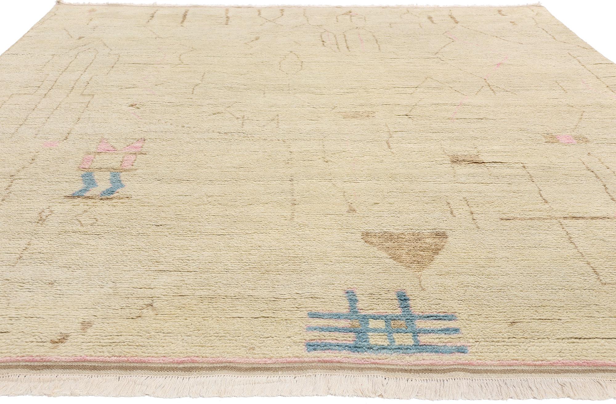 Brutalisme New Modern Boho Brutalist Oasis Tapis marocain de style contemporain en vente