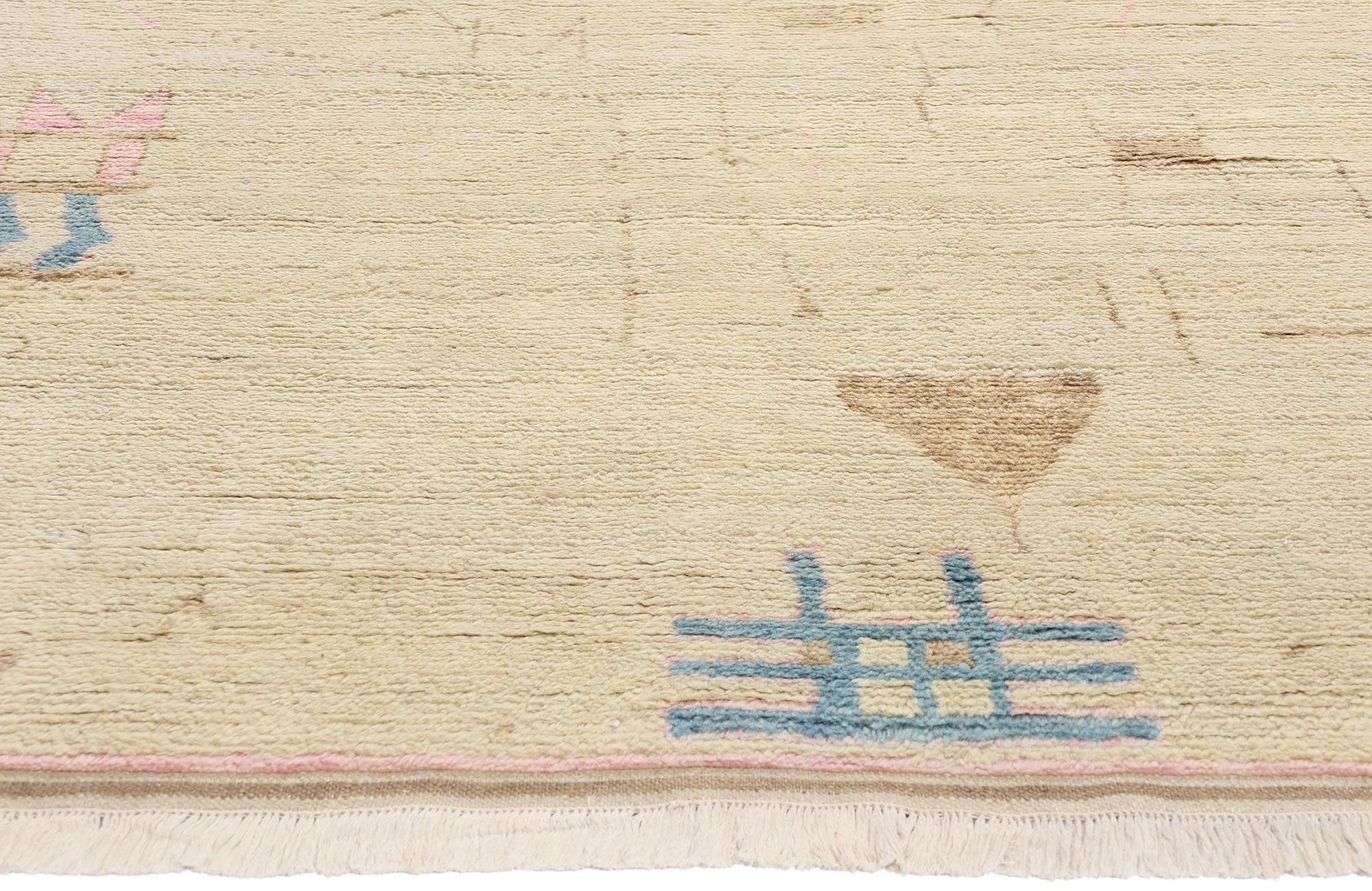 Pakistanais New Modern Boho Brutalist Oasis Tapis marocain de style contemporain en vente