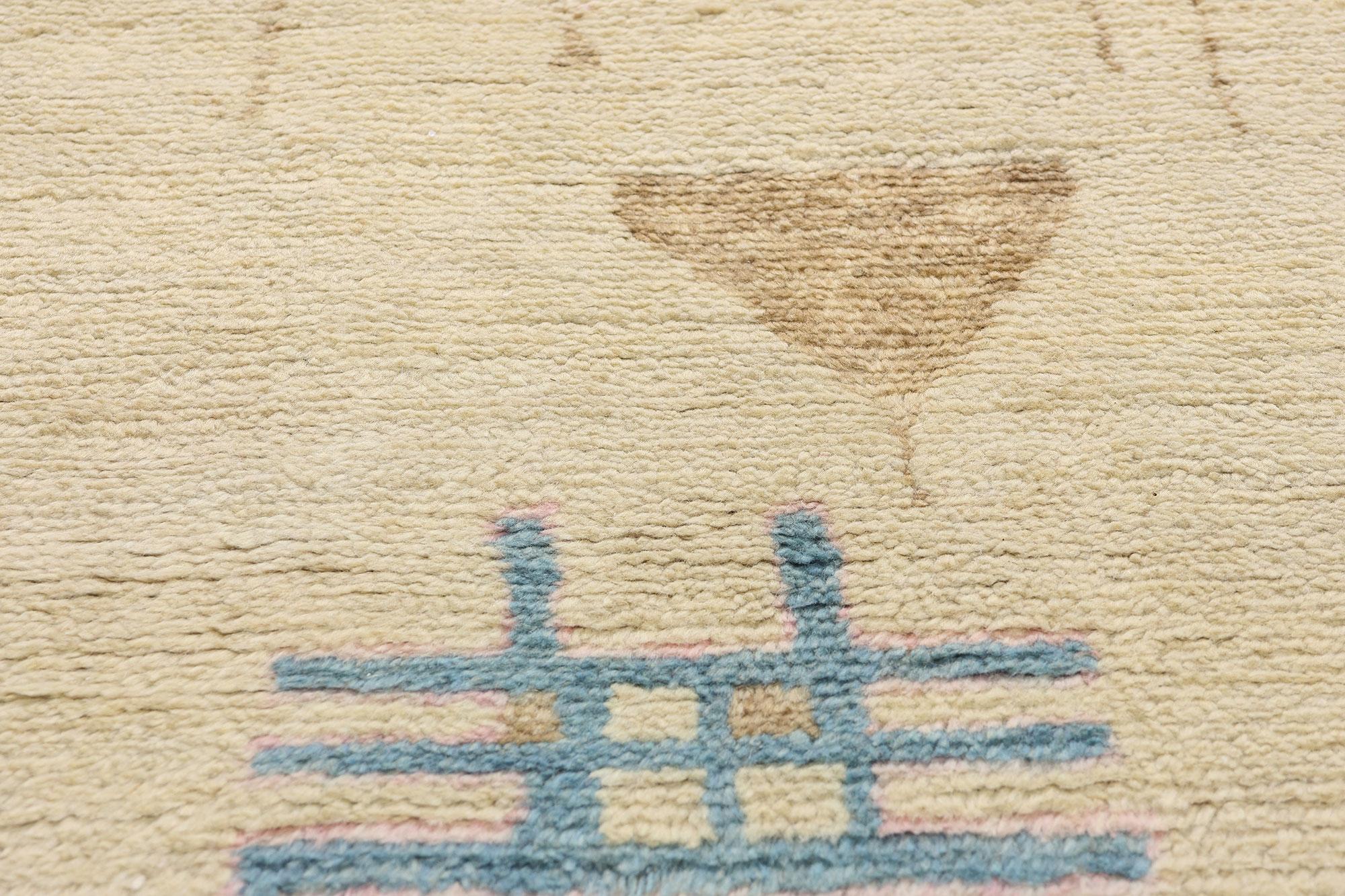 Noué à la main New Modern Boho Brutalist Oasis Tapis marocain de style contemporain en vente