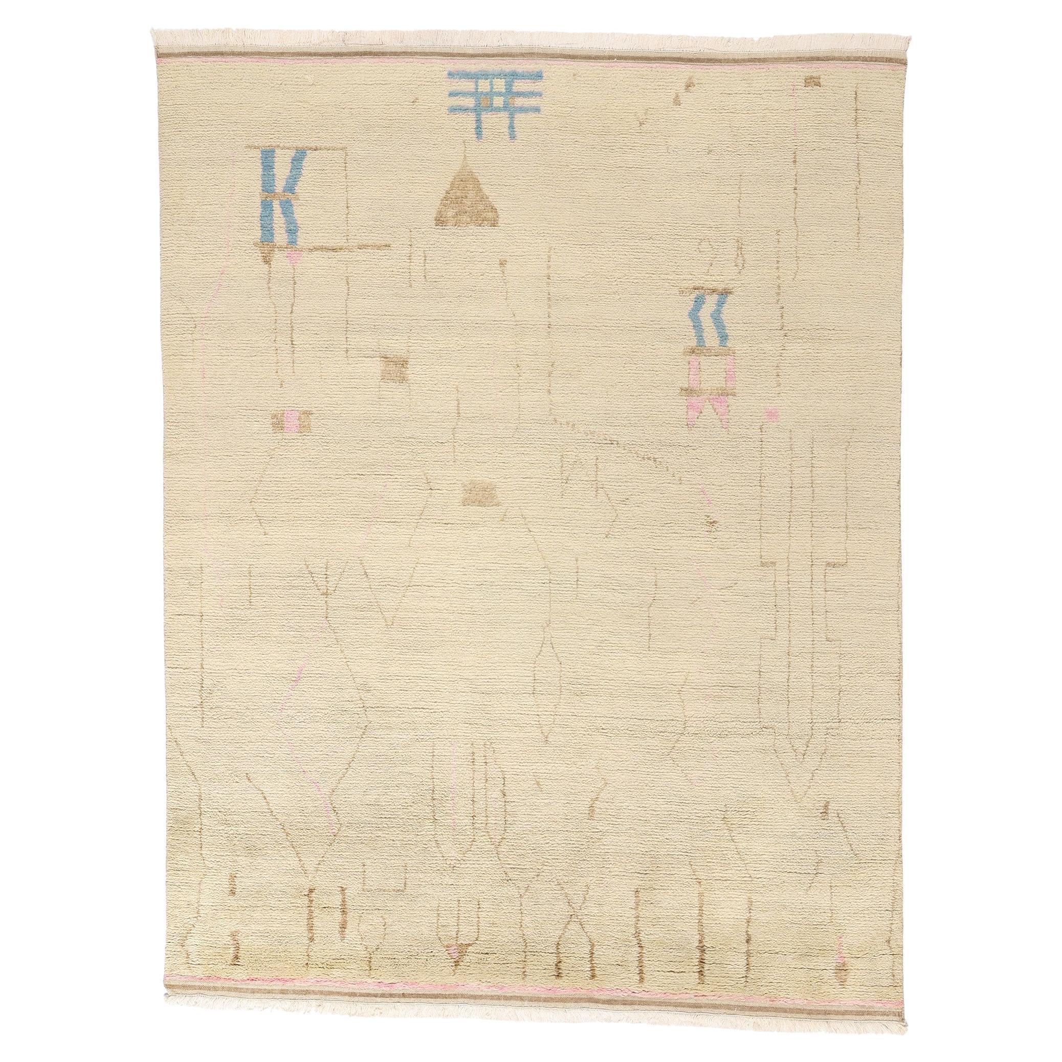 New Modern Boho Brutalist Oasis Tapis marocain de style contemporain en vente