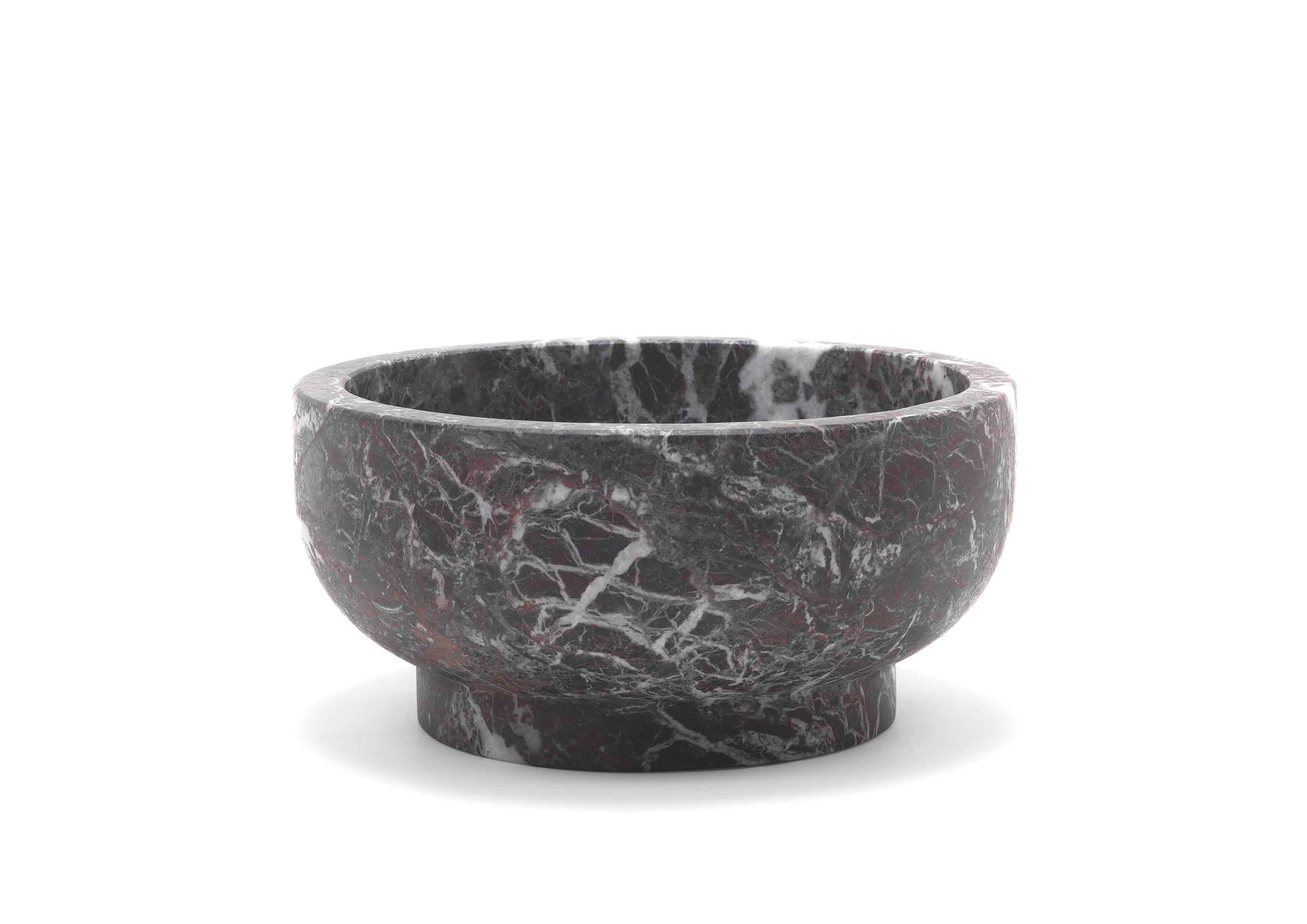 Bol moderne en marbre noir Marquinia, Christoforo Trapani, en stock Neuf - En vente à Milan, IT