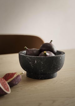 Neue moderne Schale aus schwarzem Marquinia-Marmor, Schöpfer Christoforo Trapani