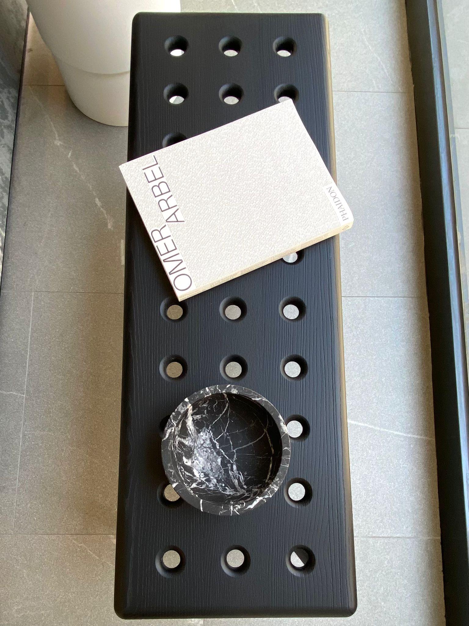 New Modern Bowl in Black Marquinia Marble, creator Christoforo Trapani For Sale 3