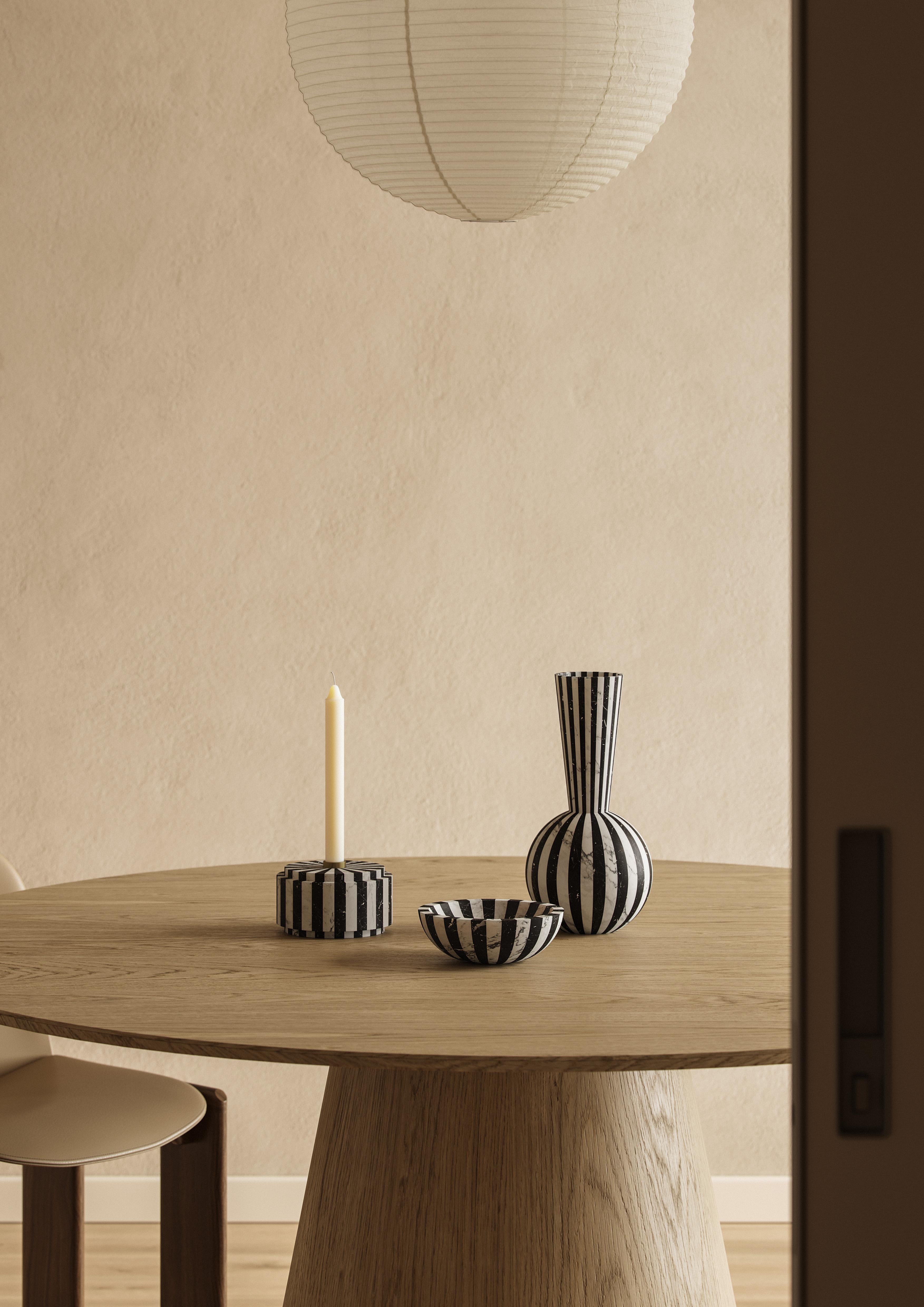 Moderne The Moderns Bowl en marbre blanc et noir, Design/One Jacopo Simonetti en vente