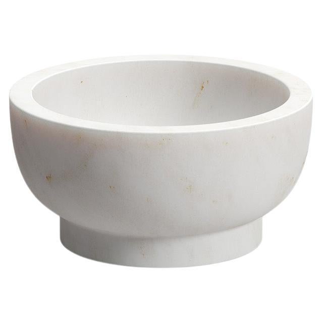 New Modern Bowl in White Michelangelo Marble creator Cristoforo Trapani Stock