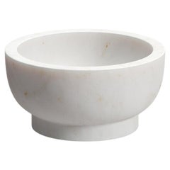 New Modern Bowl in White Michelangelo Marble creator Cristoforo Trapani Stock