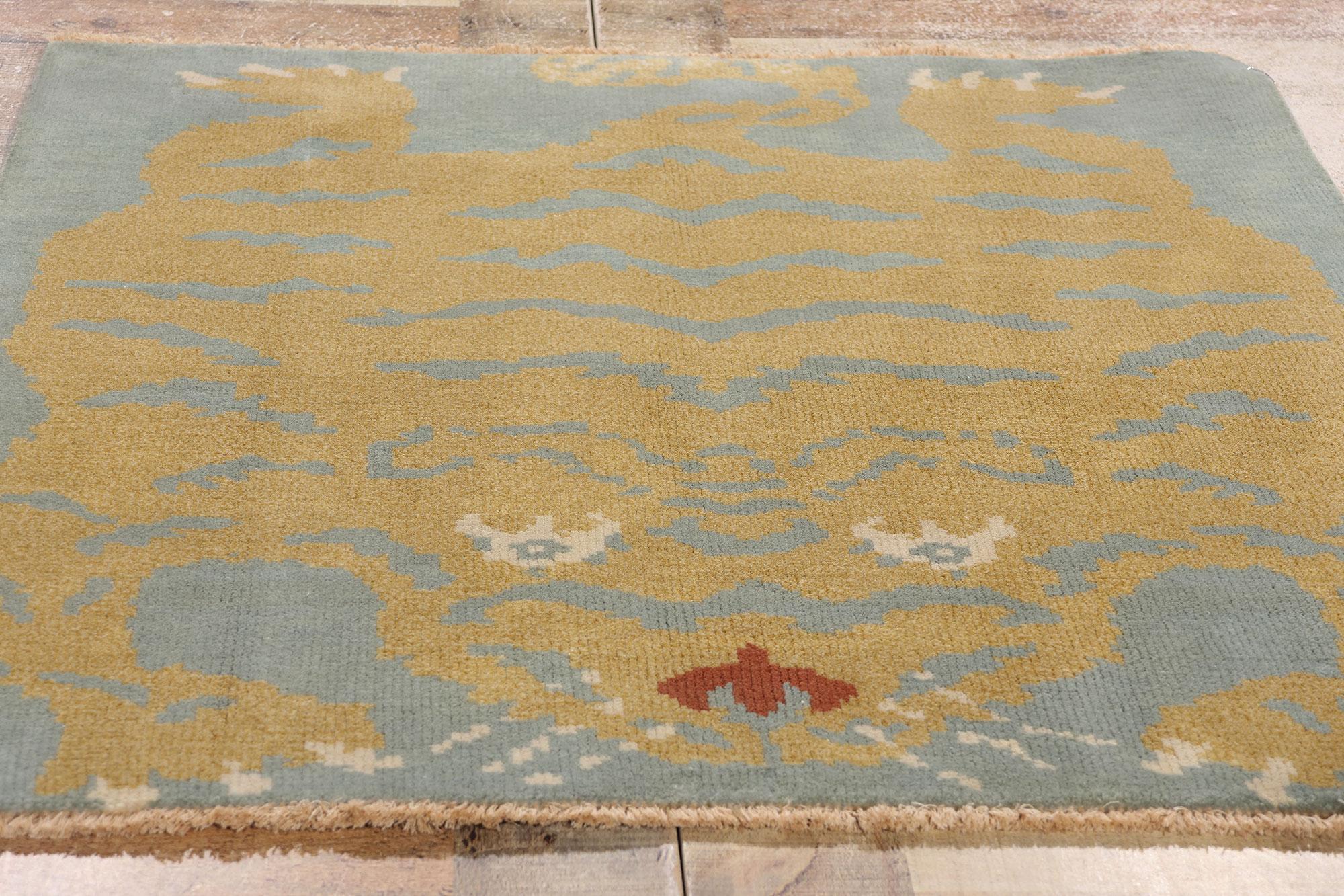 Lana Tappeto New Modern Celestial Tibetan Tiger, 03'00 x 03'02 in vendita