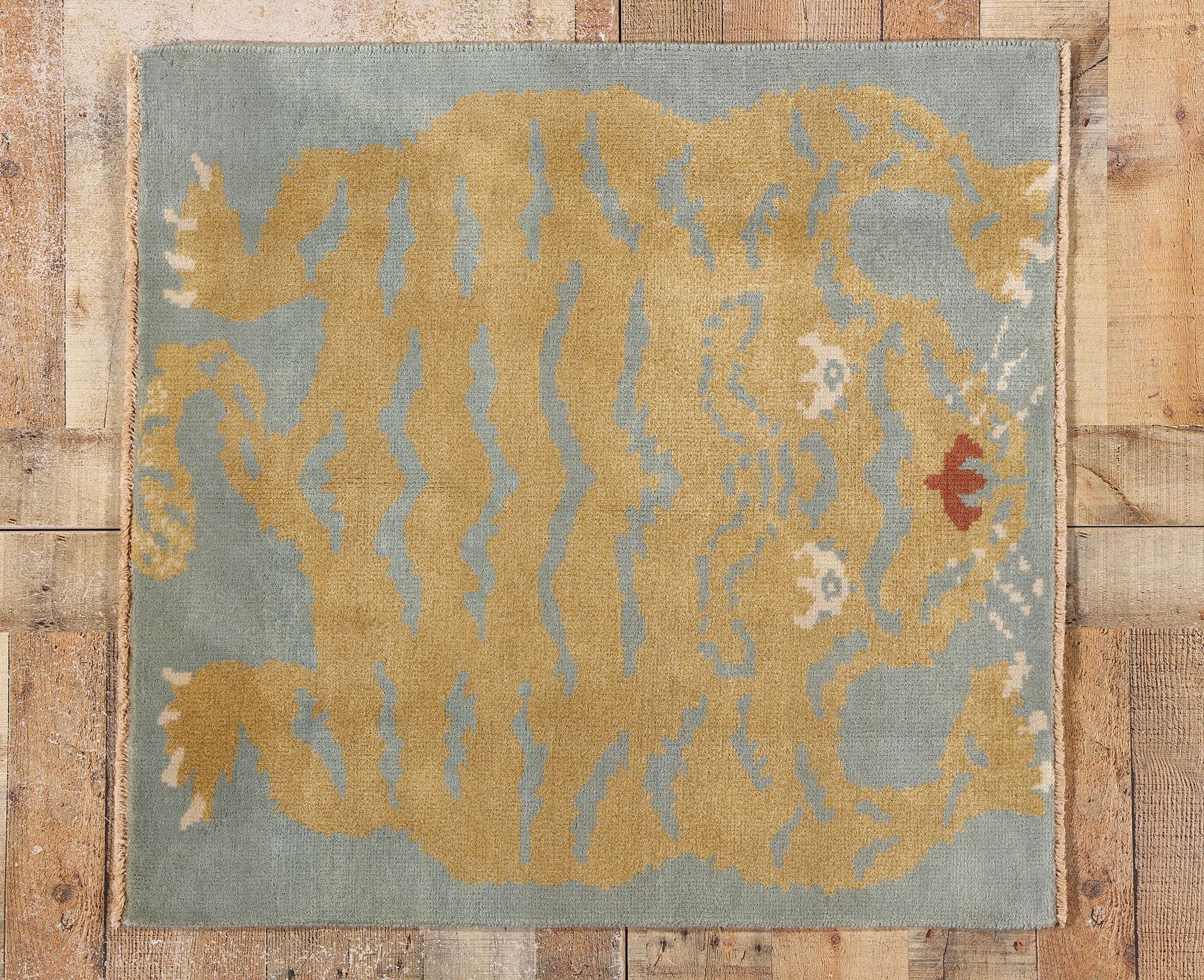 Tappeto New Modern Celestial Tibetan Tiger, 03'00 x 03'02 in vendita 1