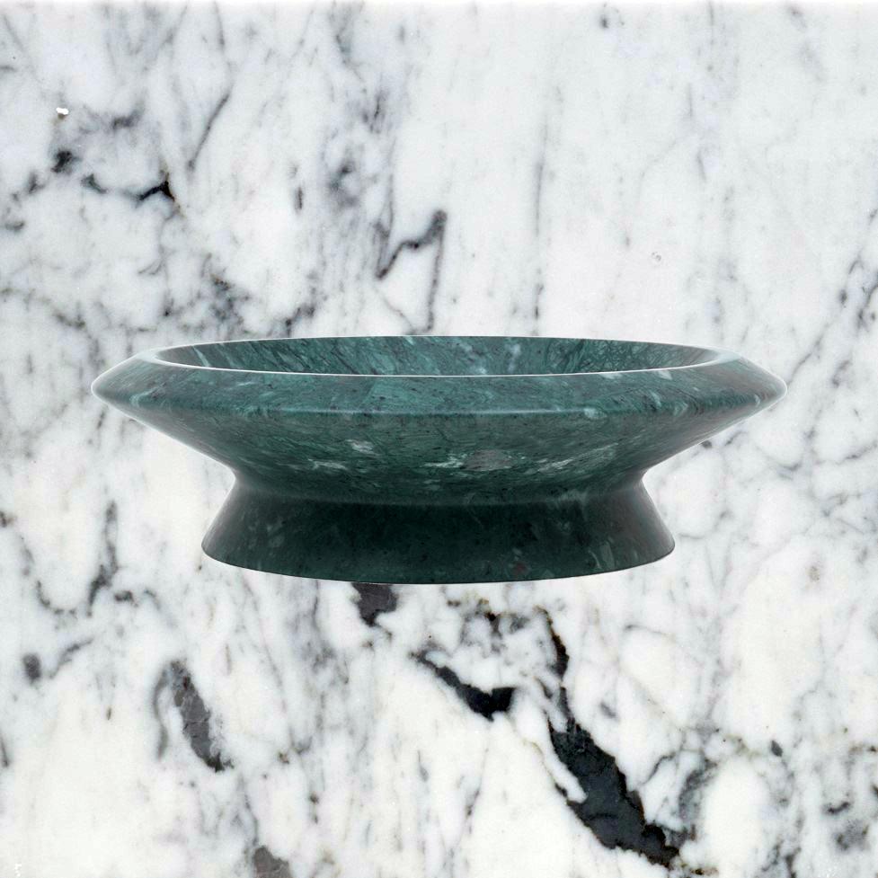 New Modern Centrepiece in Green Guatemala Marble Creator Ivan Colominas STOCK For Sale 3