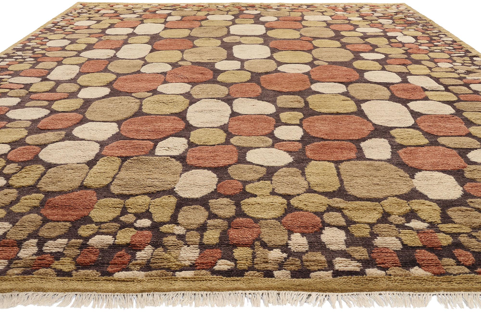 Bohémien Tappeto marocchino biofilico New Modern Cobblestone Pathways, 10'04 x 14'02 in vendita