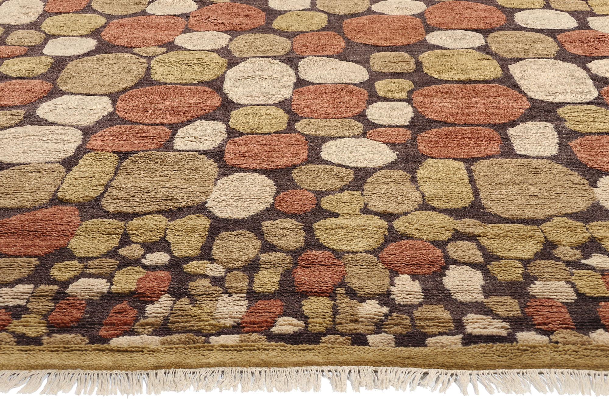Indiano Tappeto marocchino biofilico New Modern Cobblestone Pathways, 10'04 x 14'02 in vendita