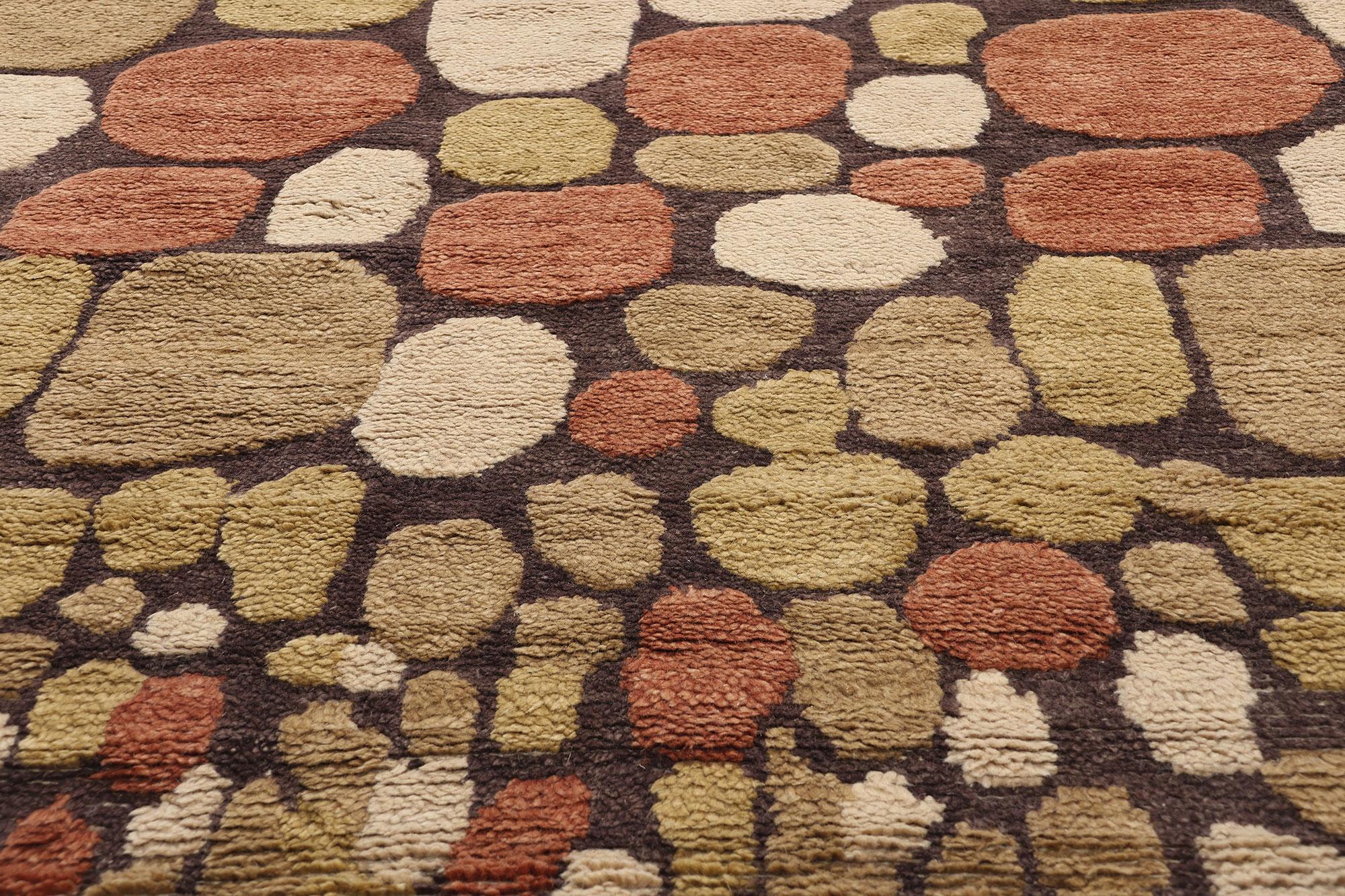 Annodato a mano Tappeto marocchino biofilico New Modern Cobblestone Pathways, 10'04 x 14'02 in vendita