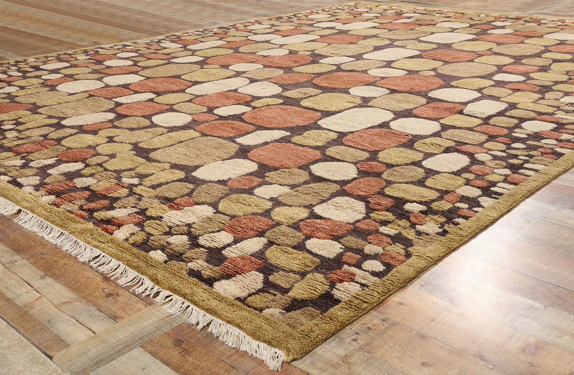 XXI secolo e contemporaneo Tappeto marocchino biofilico New Modern Cobblestone Pathways, 10'04 x 14'02 in vendita