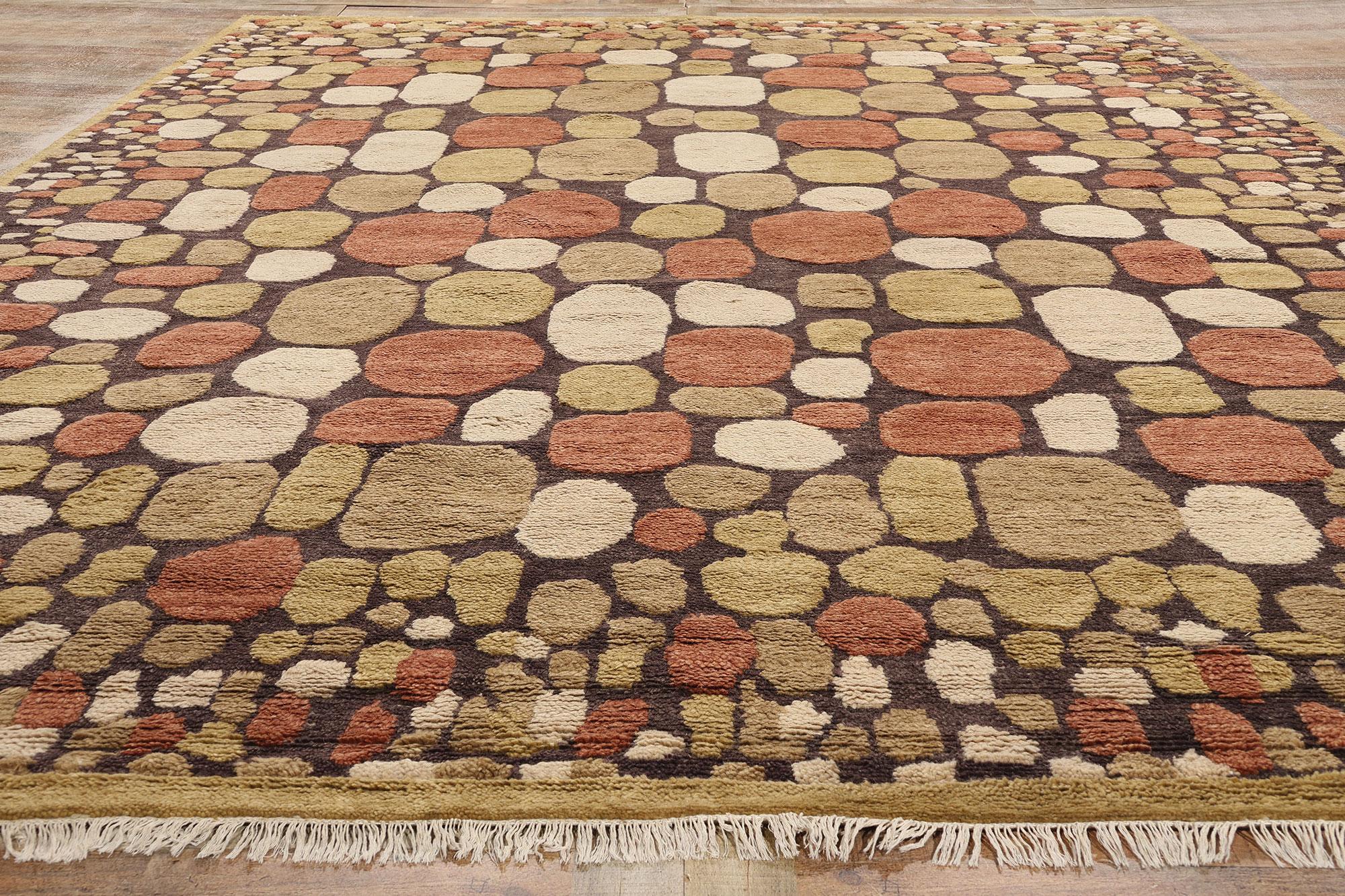 Lana Tappeto marocchino biofilico New Modern Cobblestone Pathways, 10'04 x 14'02 in vendita
