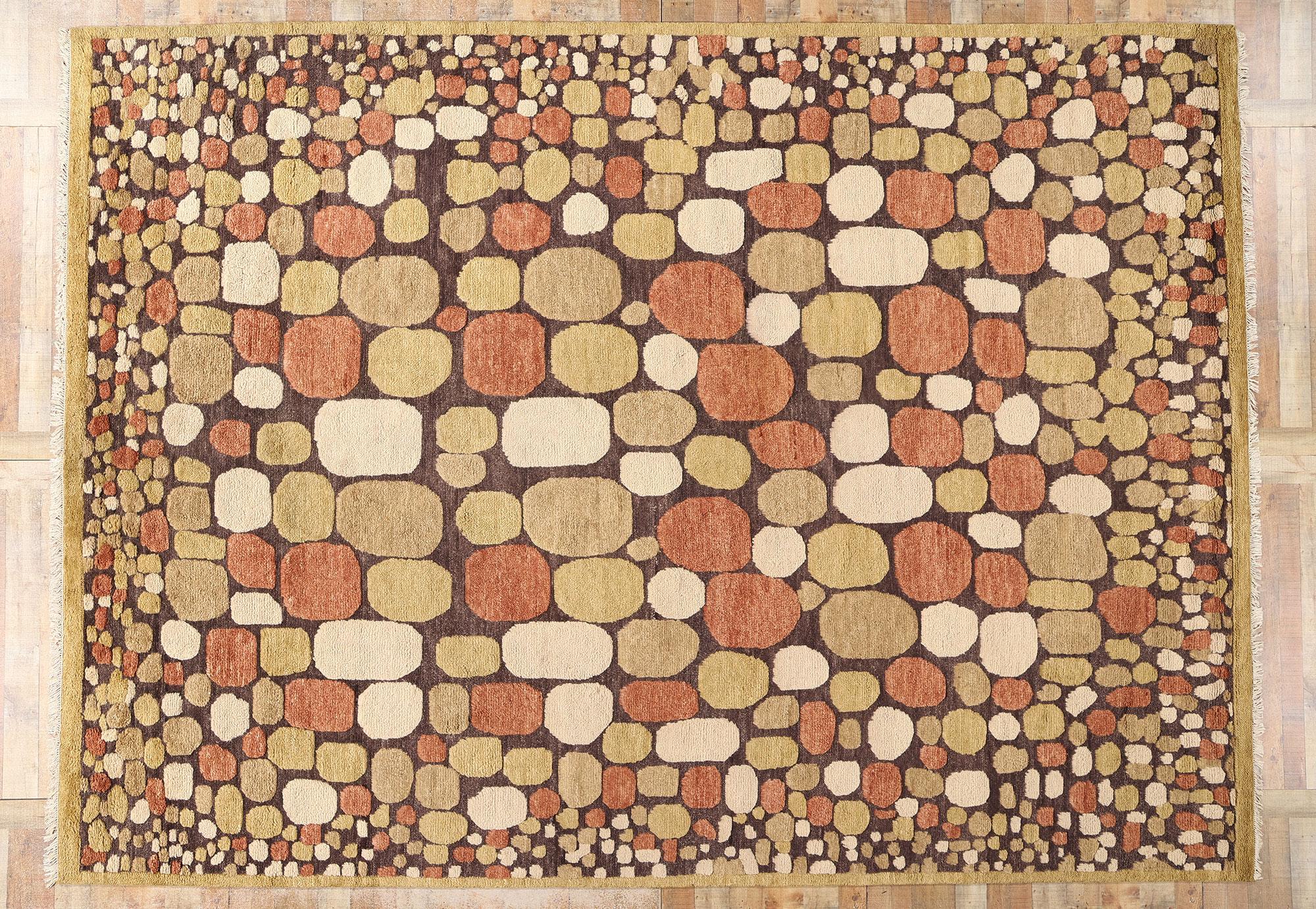 Tappeto marocchino biofilico New Modern Cobblestone Pathways, 10'04 x 14'02 in vendita 1