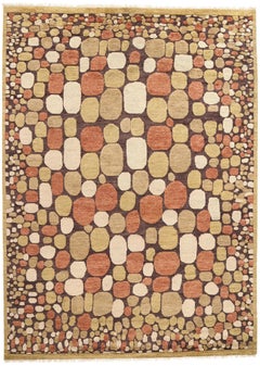New Modern Cobblestone Pathways Biophilic Moroccan Rug, 10'04 x 14'02