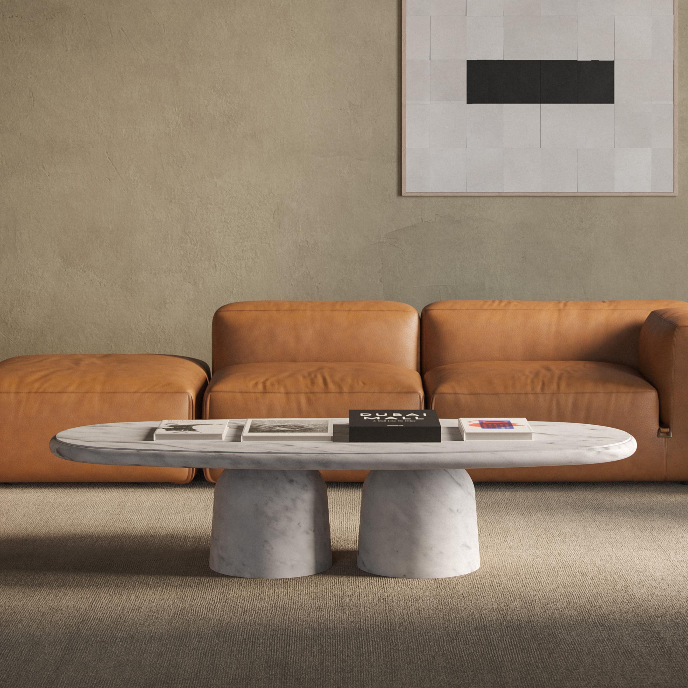 Moderne Table basse moderne en marbre blanc Gioia, designer Ivan Colominas en vente