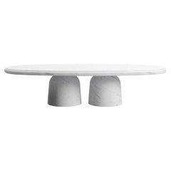New Modern Coffee Table in White Gioia marble, Designer Ivan Colominas