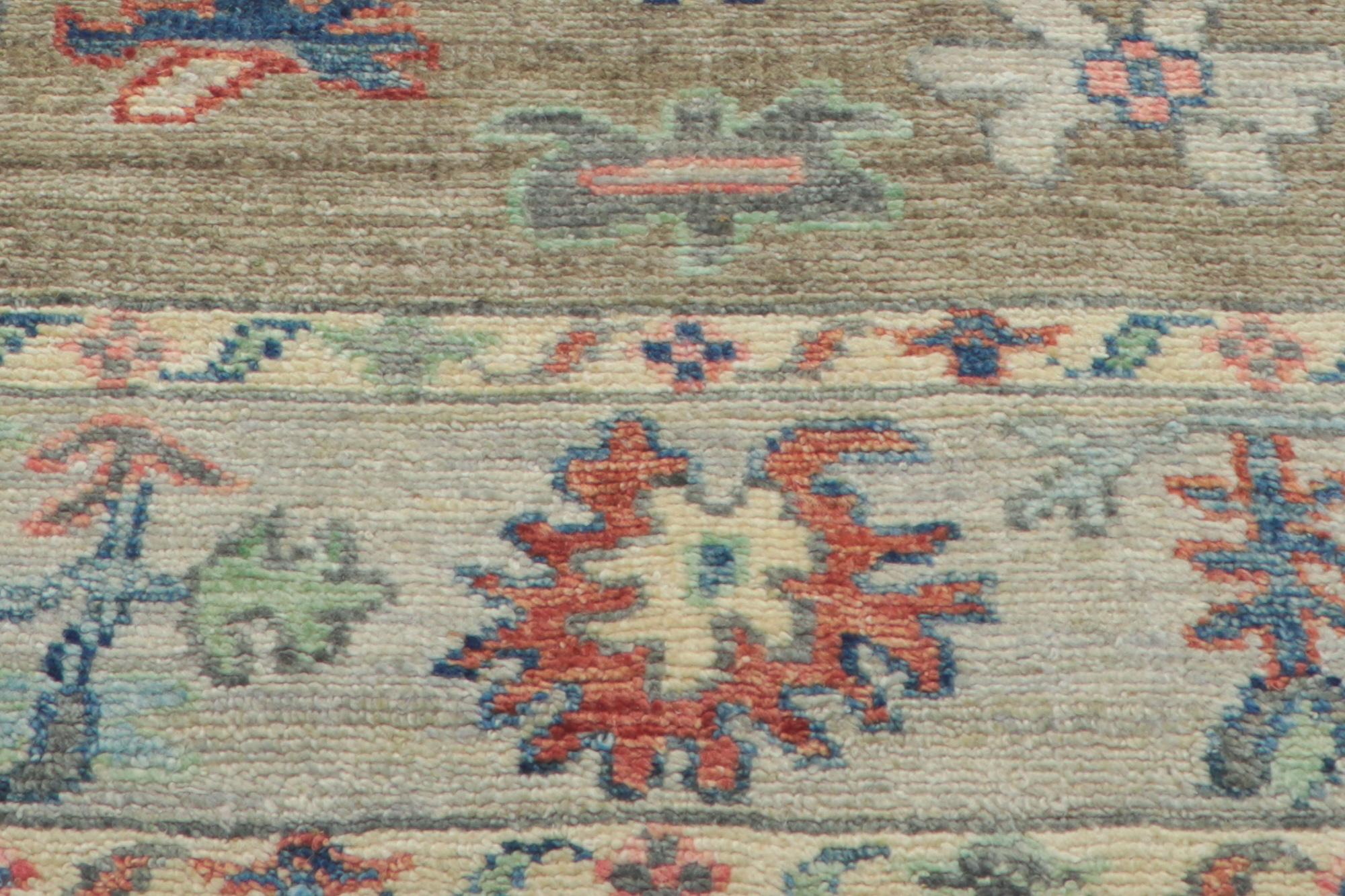 New Modern Colorful Oushak Carpet with Transitional Style For Sale 5