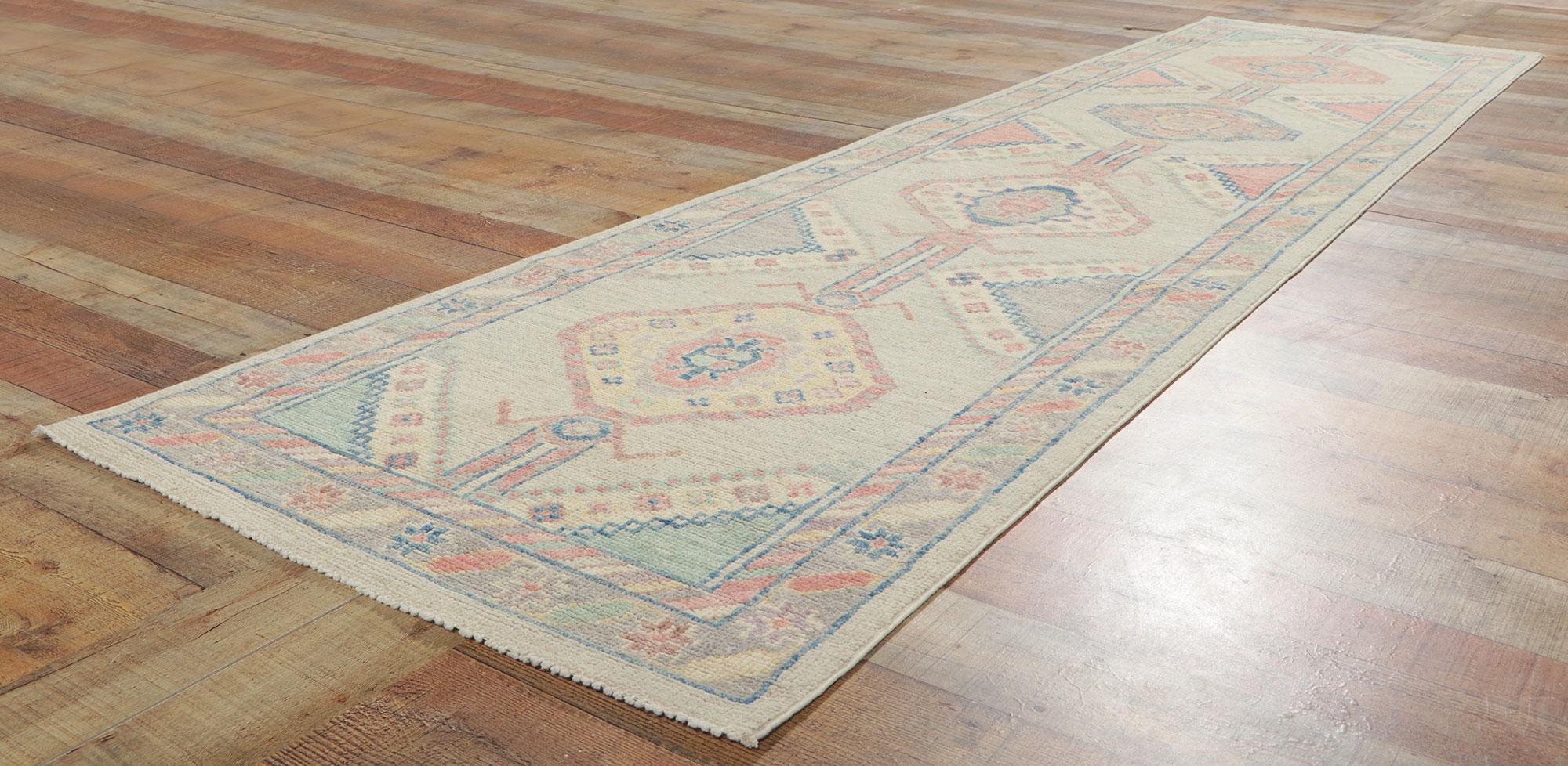New Modern Colorful Oushak Rug with Contemporary Style For Sale 3