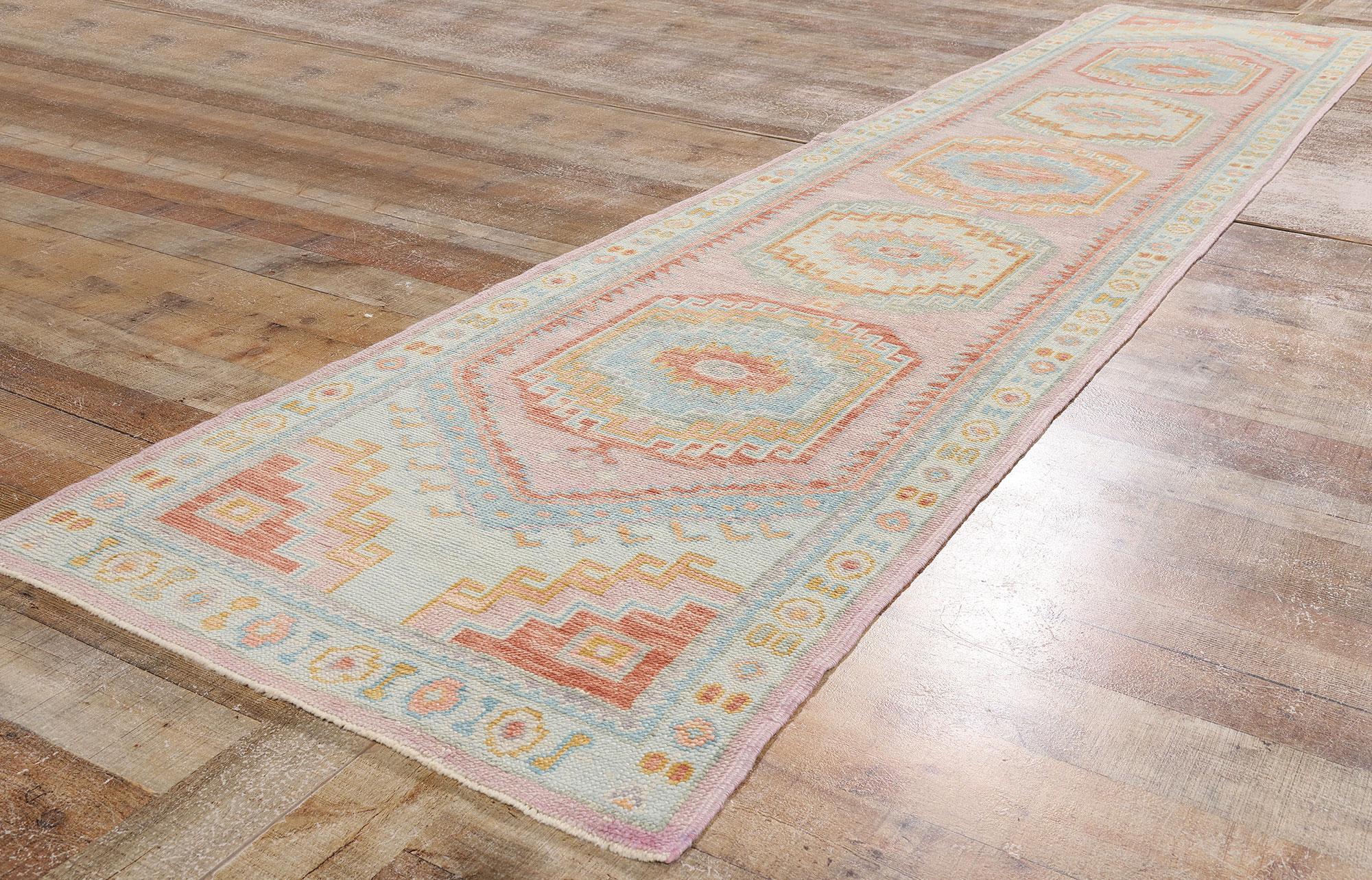 Neuer moderner farbenfroher türkischer Oushak-Teppich im zeitgenössischen Stil (Türkisch) im Angebot