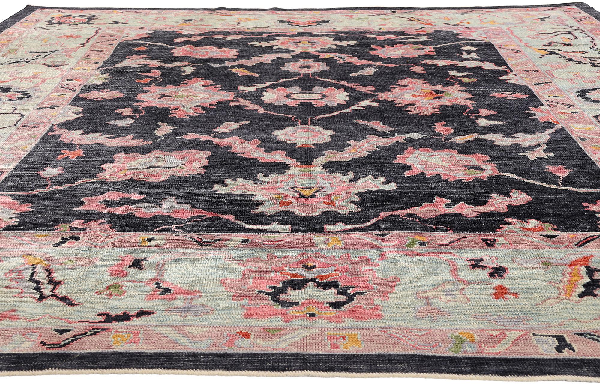 New Contemporary Bunte Türkische Oushak Teppich, 09'07 x 11'01 (21. Jahrhundert und zeitgenössisch) im Angebot
