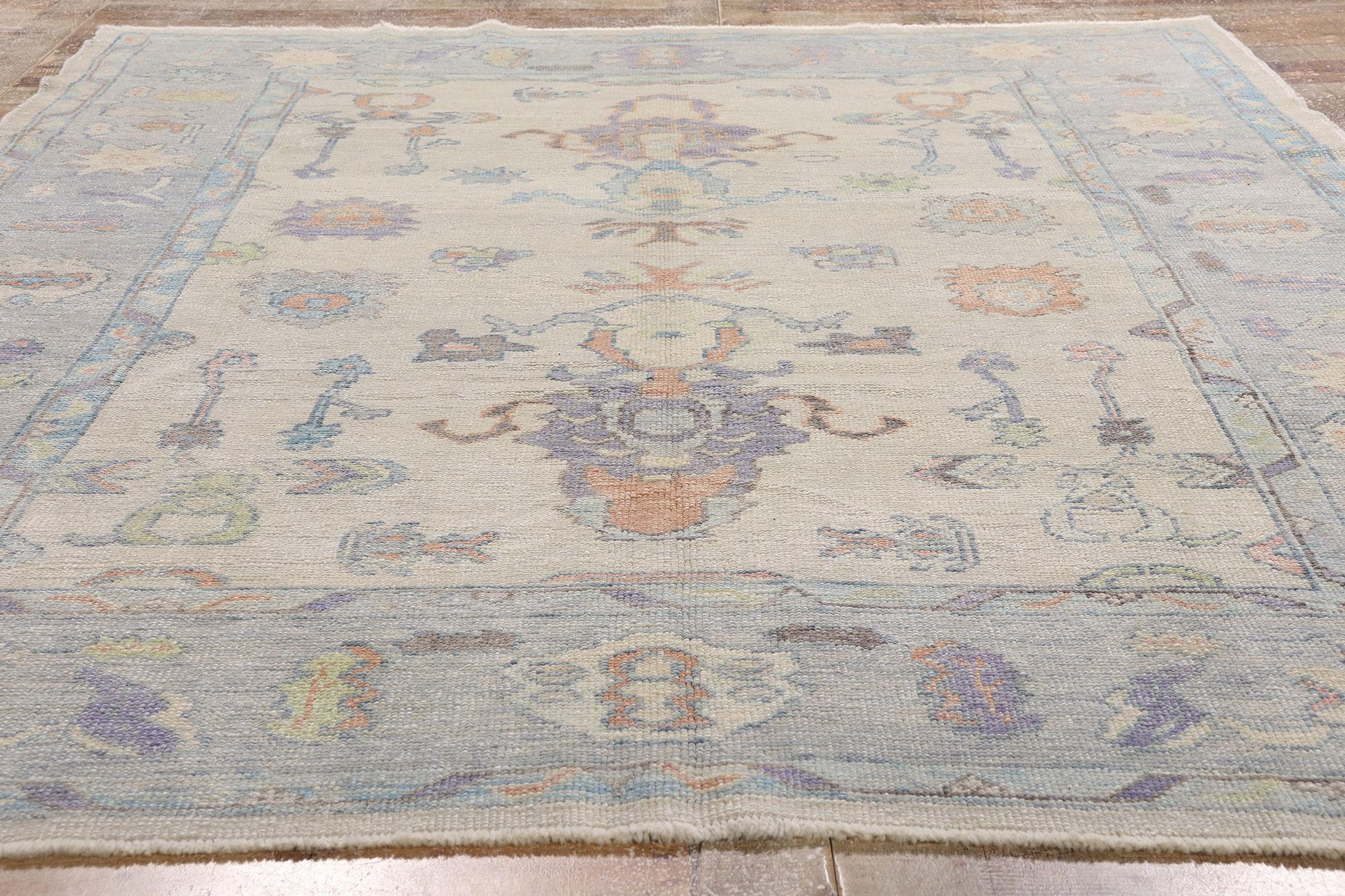 New Modern Colorful Turkish Oushak Carpet with Contemporary Style For Sale 1