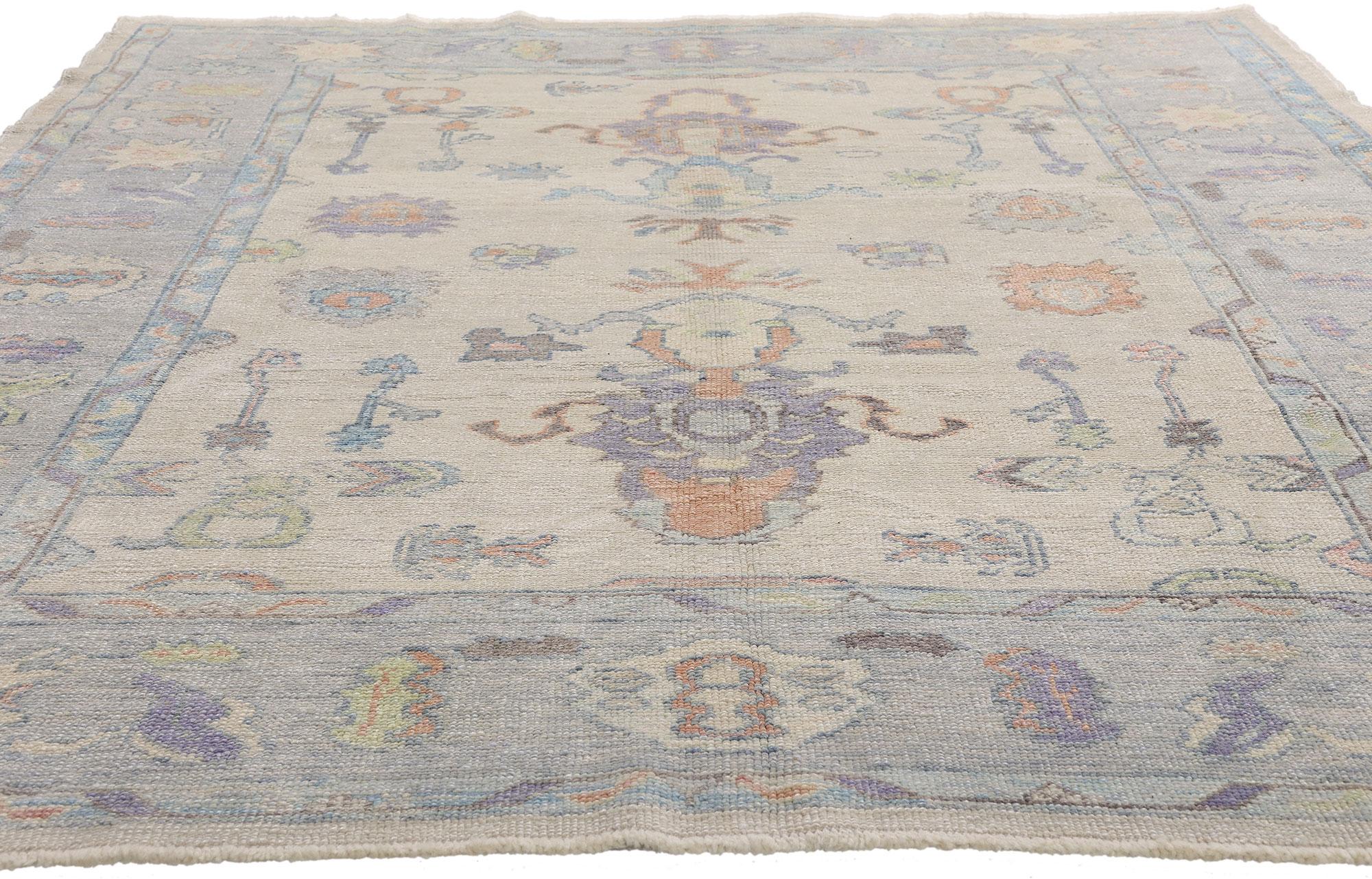 New Modern Colorful Turkish Oushak Carpet with Contemporary Style For Sale 2
