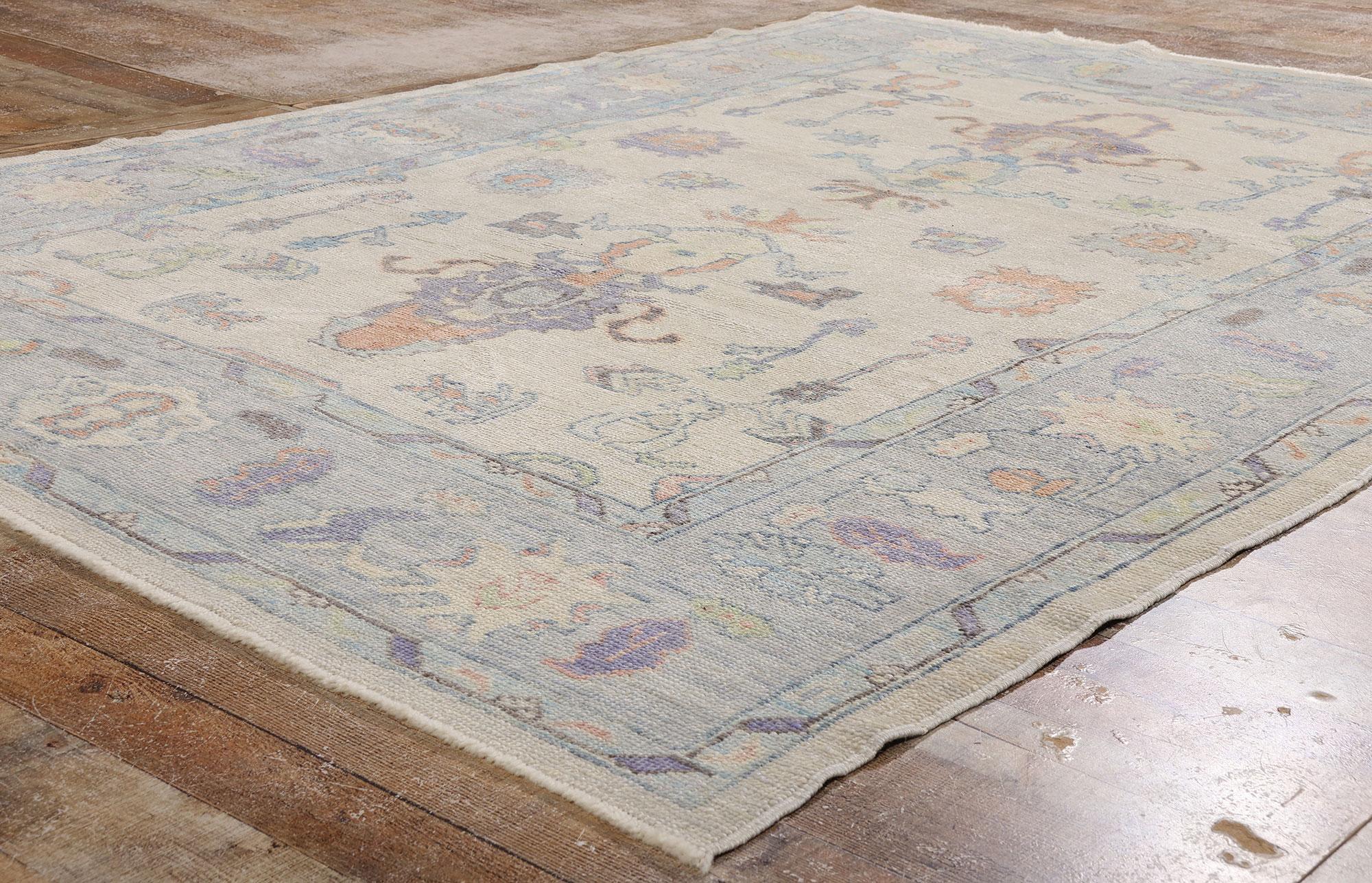 New Modern Colorful Turkish Oushak Carpet with Contemporary Style For Sale 3