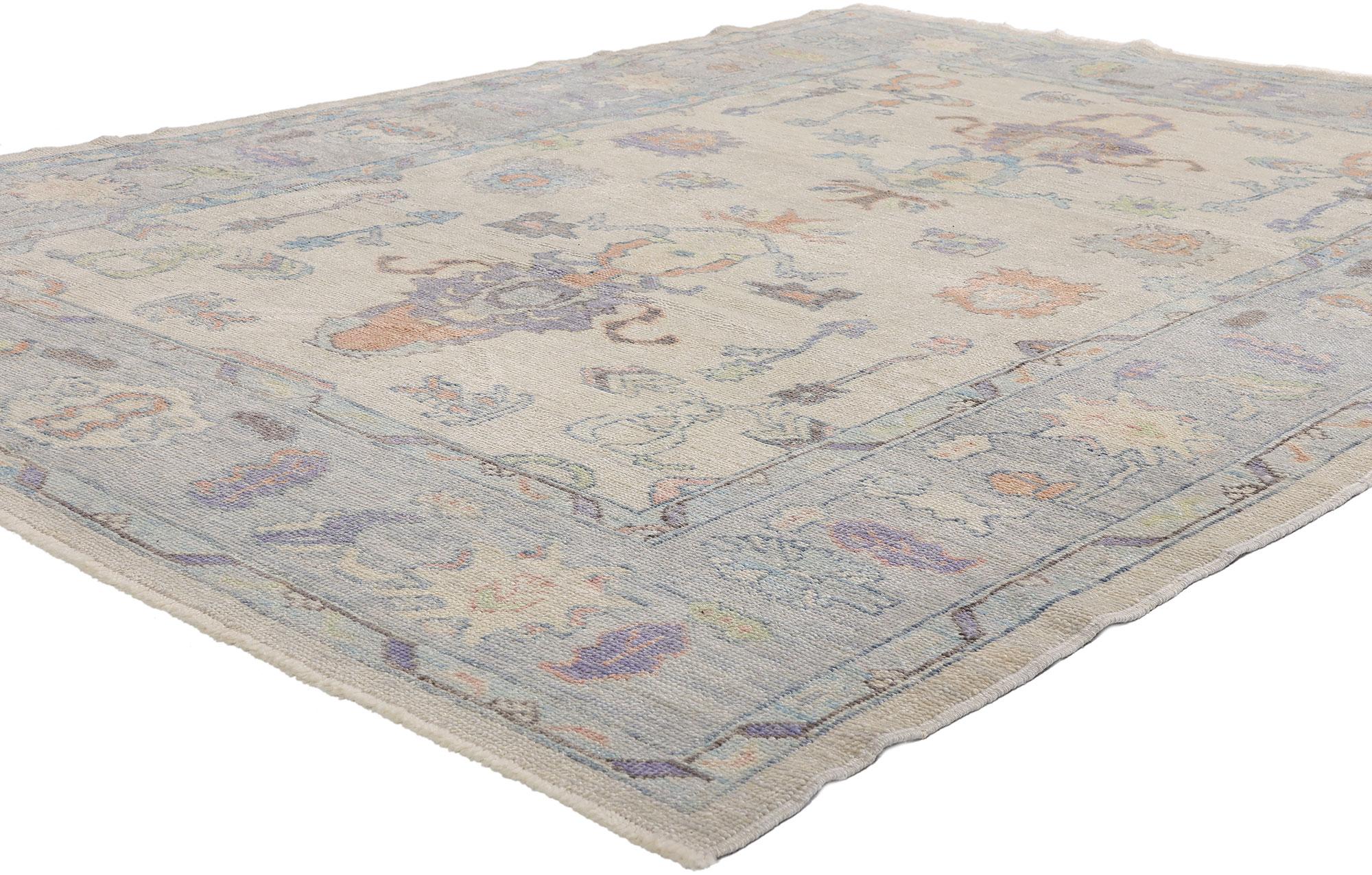 New Modern Colorful Turkish Oushak Carpet with Contemporary Style For Sale 4