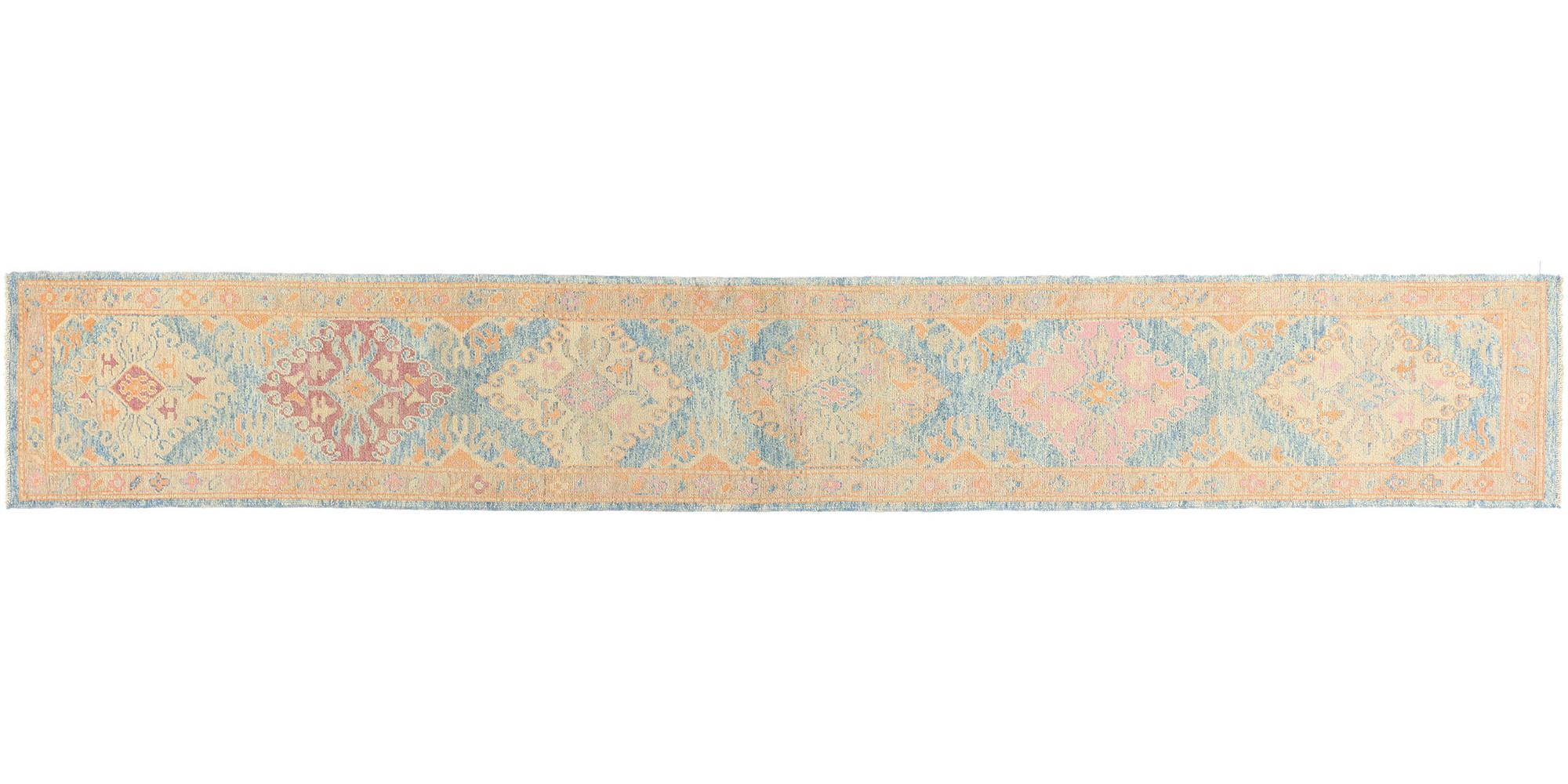 New Modern Colorful Turkish Oushak Carpet with Transitional Style For Sale 5