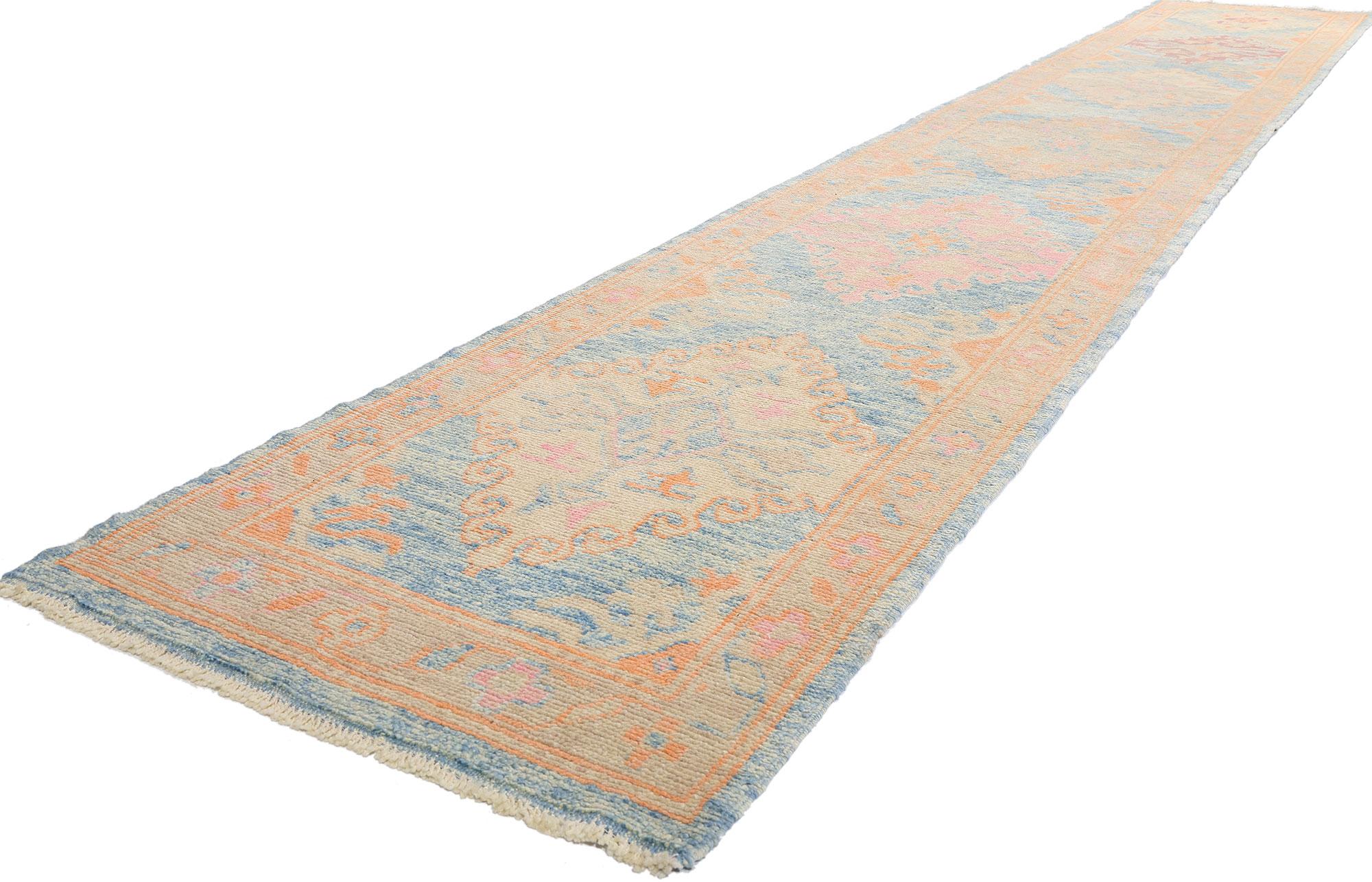Contemporary New Modern Colorful Turkish Oushak Carpet with Transitional Style For Sale