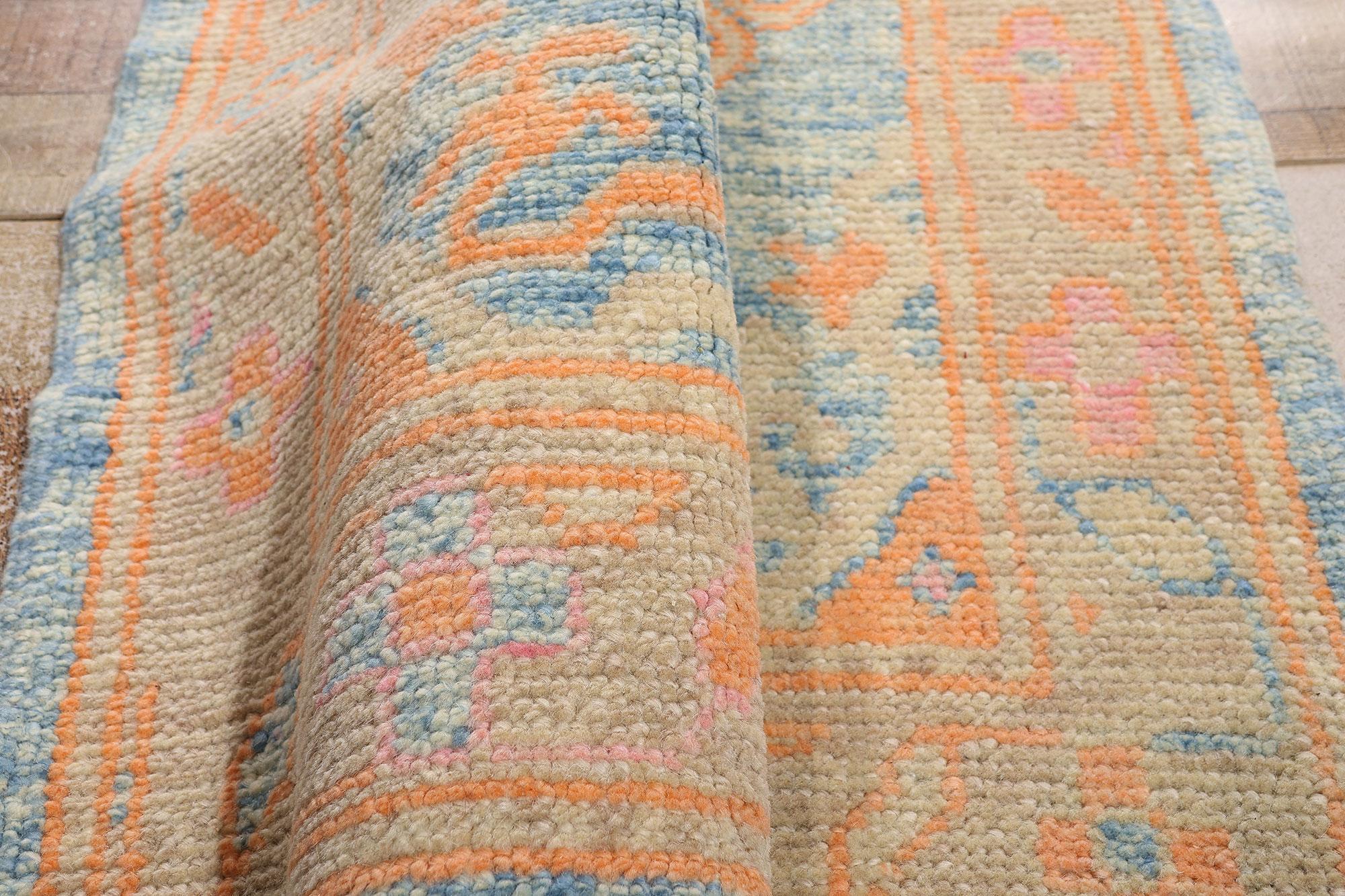 New Modern Colorful Turkish Oushak Carpet with Transitional Style For Sale 2