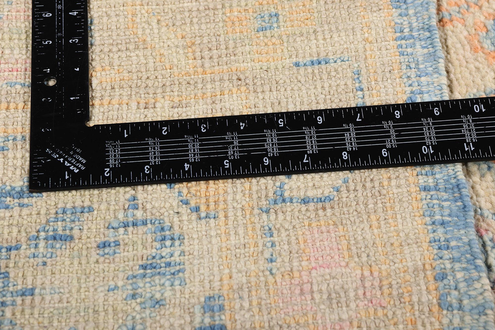 New Modern Colorful Turkish Oushak Carpet with Transitional Style For Sale 3