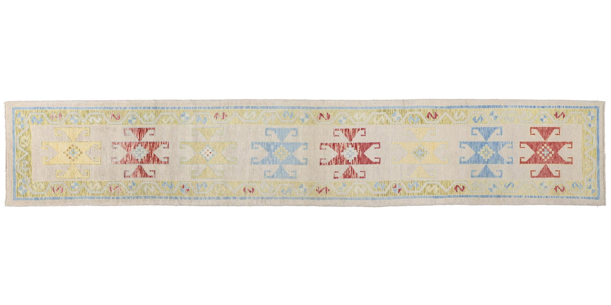 New Modern Colorful Turkish Oushak Carpet with Tribal Style For Sale 3