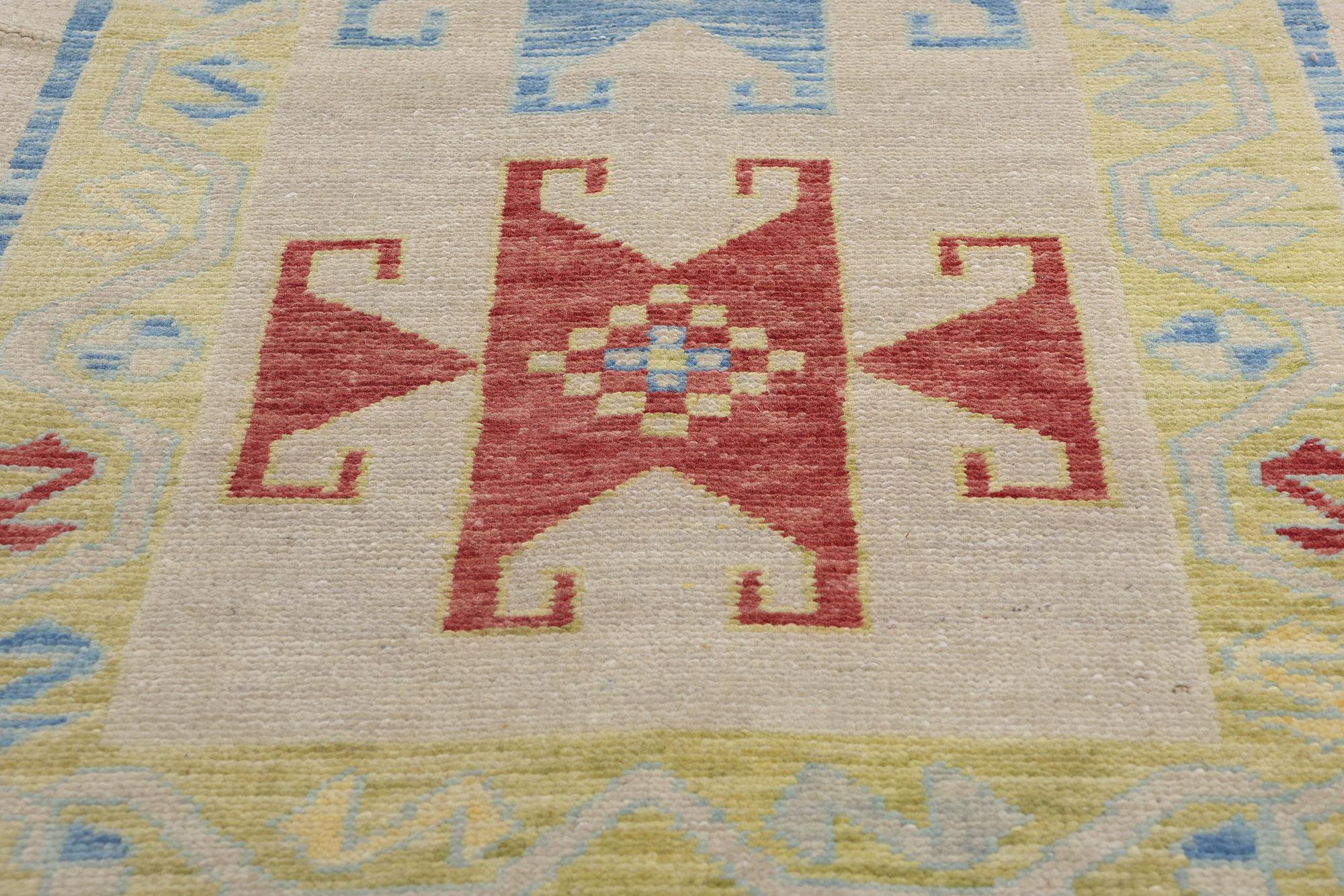 Aesthetic Movement New Modern Colorful Turkish Oushak Carpet with Tribal Style For Sale