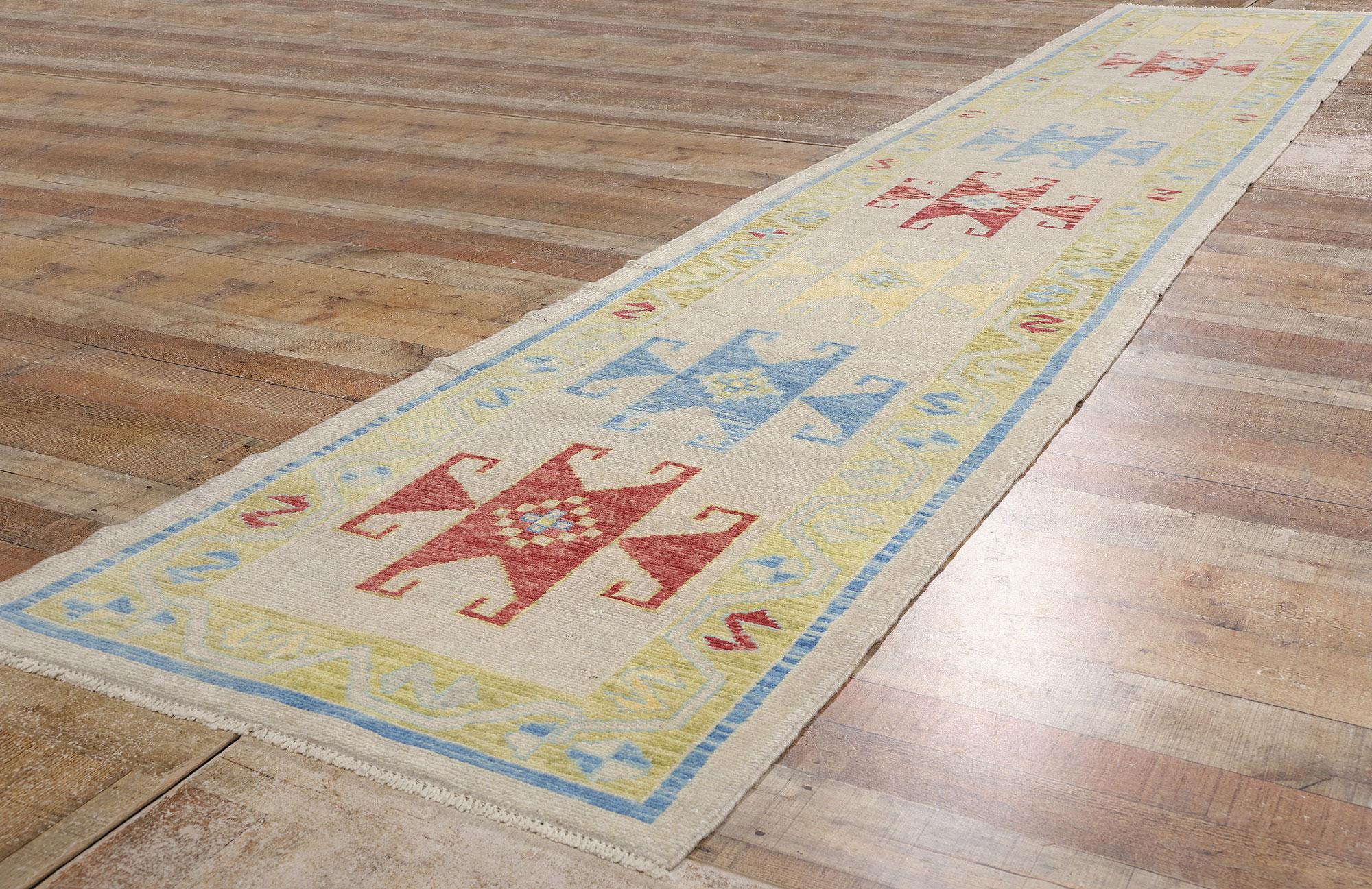 Contemporary New Modern Colorful Turkish Oushak Carpet with Tribal Style For Sale