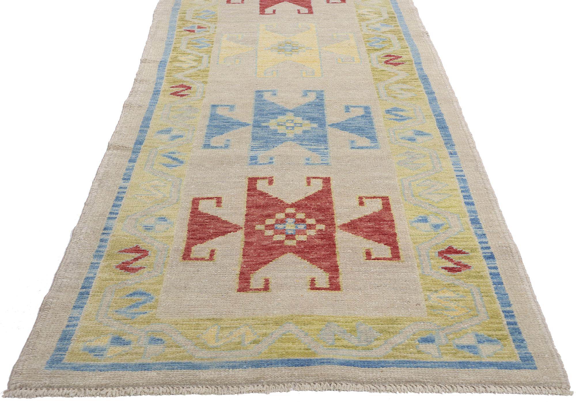 New Modern Colorful Turkish Oushak Carpet with Tribal Style For Sale 1