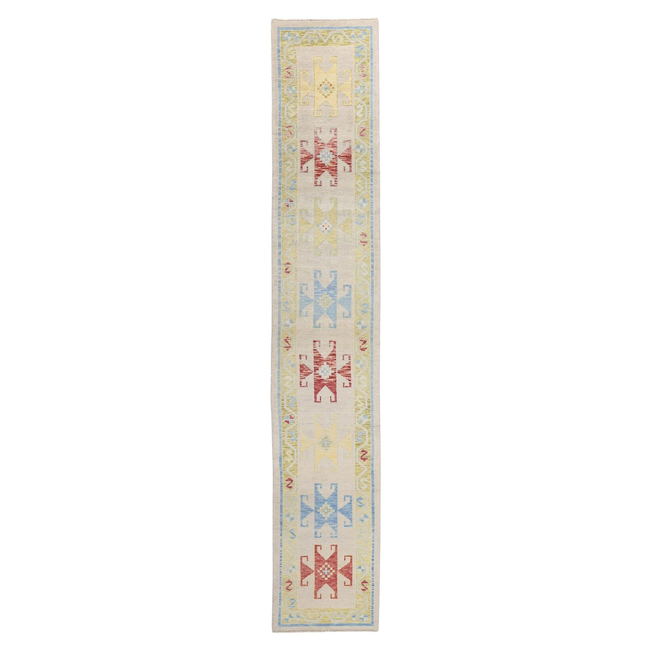 New Modern Colorful Turkish Oushak Carpet with Tribal Style