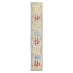 New Modern Colorful Turkish Oushak Carpet with Tribal Style
