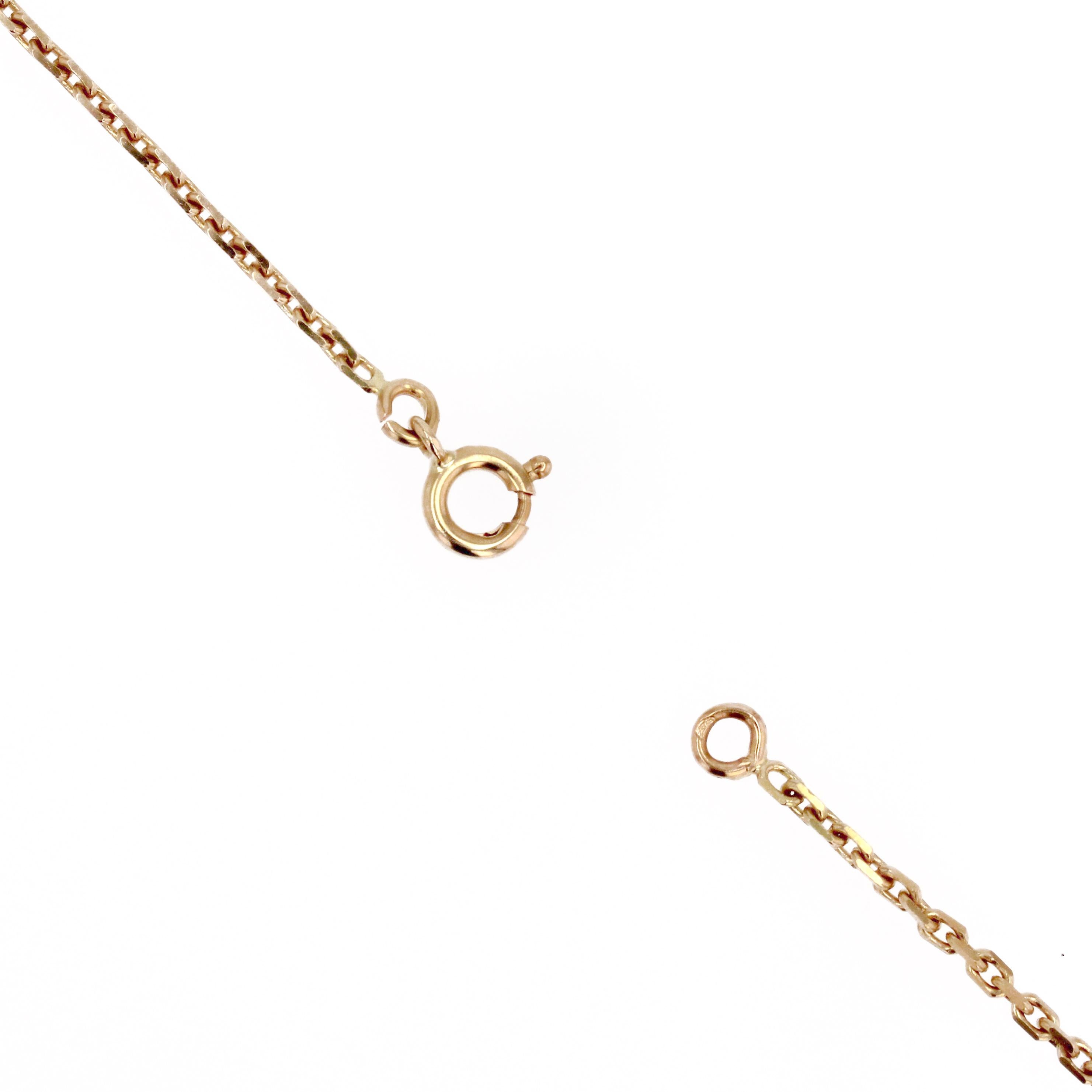 New Modern Coral Rose Shaped 18 Karat Gelbgold Halskette 9
