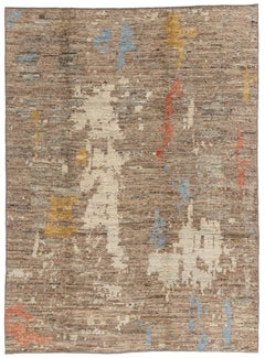 New Modern Desert Brushstrokes Moroccan Carpet with Expressionist Style