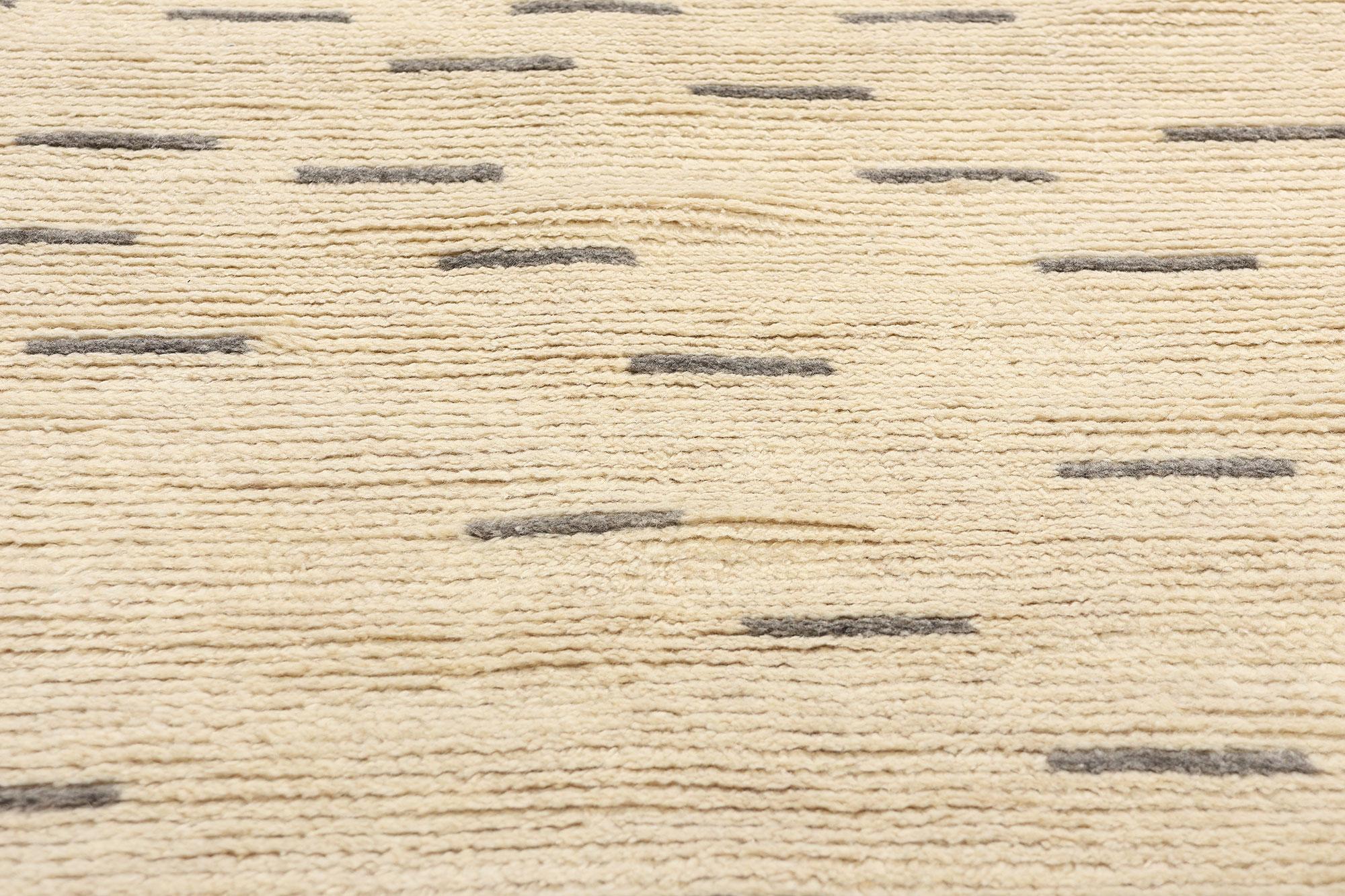 Hand-Knotted New Modern Desert Striations Moroccan Rug, 08'06 x 09'10 For Sale