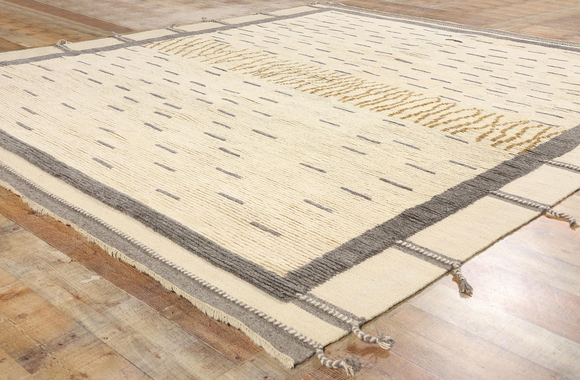 Contemporary New Modern Desert Striations Moroccan Rug, 08'06 x 09'10 For Sale
