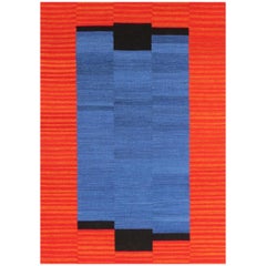 New Modern Design Handwoven Flat Rug Kilim size 6ft 6in x 9ft 10in