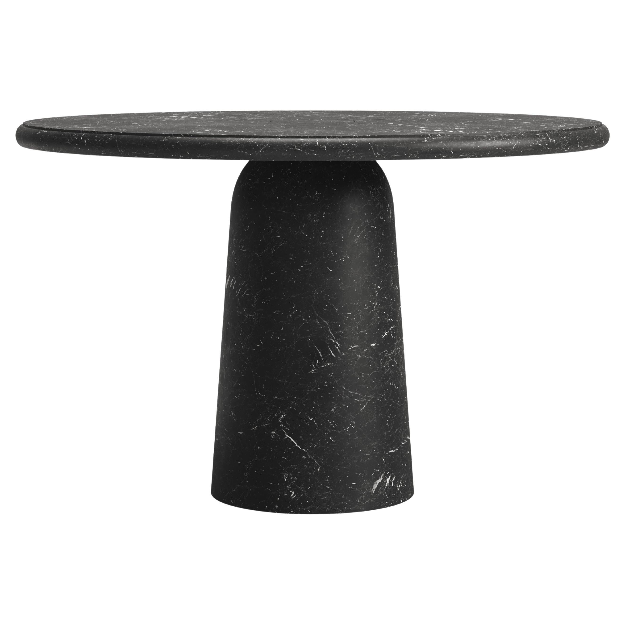 Nouvelle table de salle à manger moderne en marbre Marquinia noir, Designer Ivan Colominas