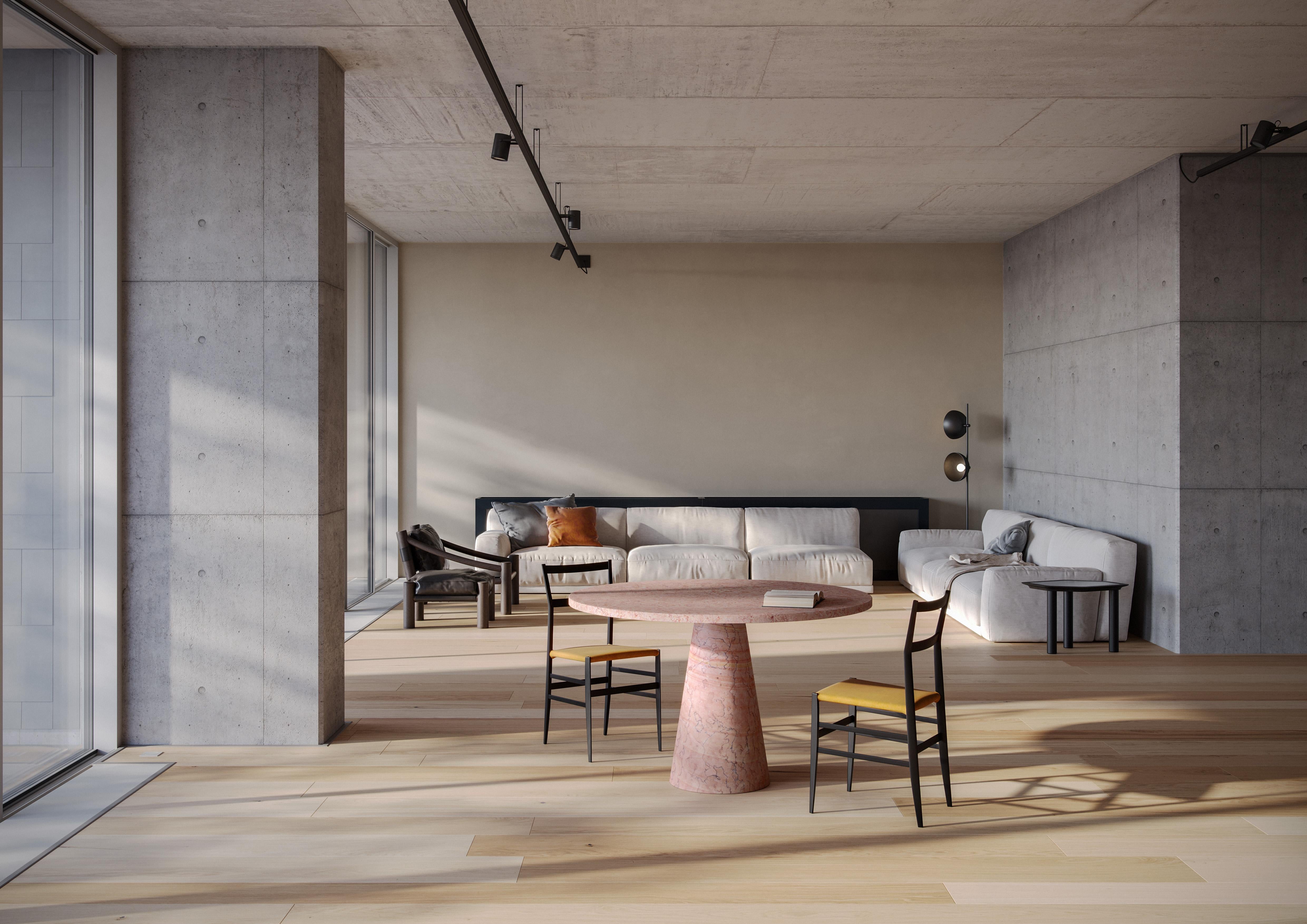 Marbre Table de salle à manger moderne en marbre, de la créatrice Karen Chekerdjian en vente